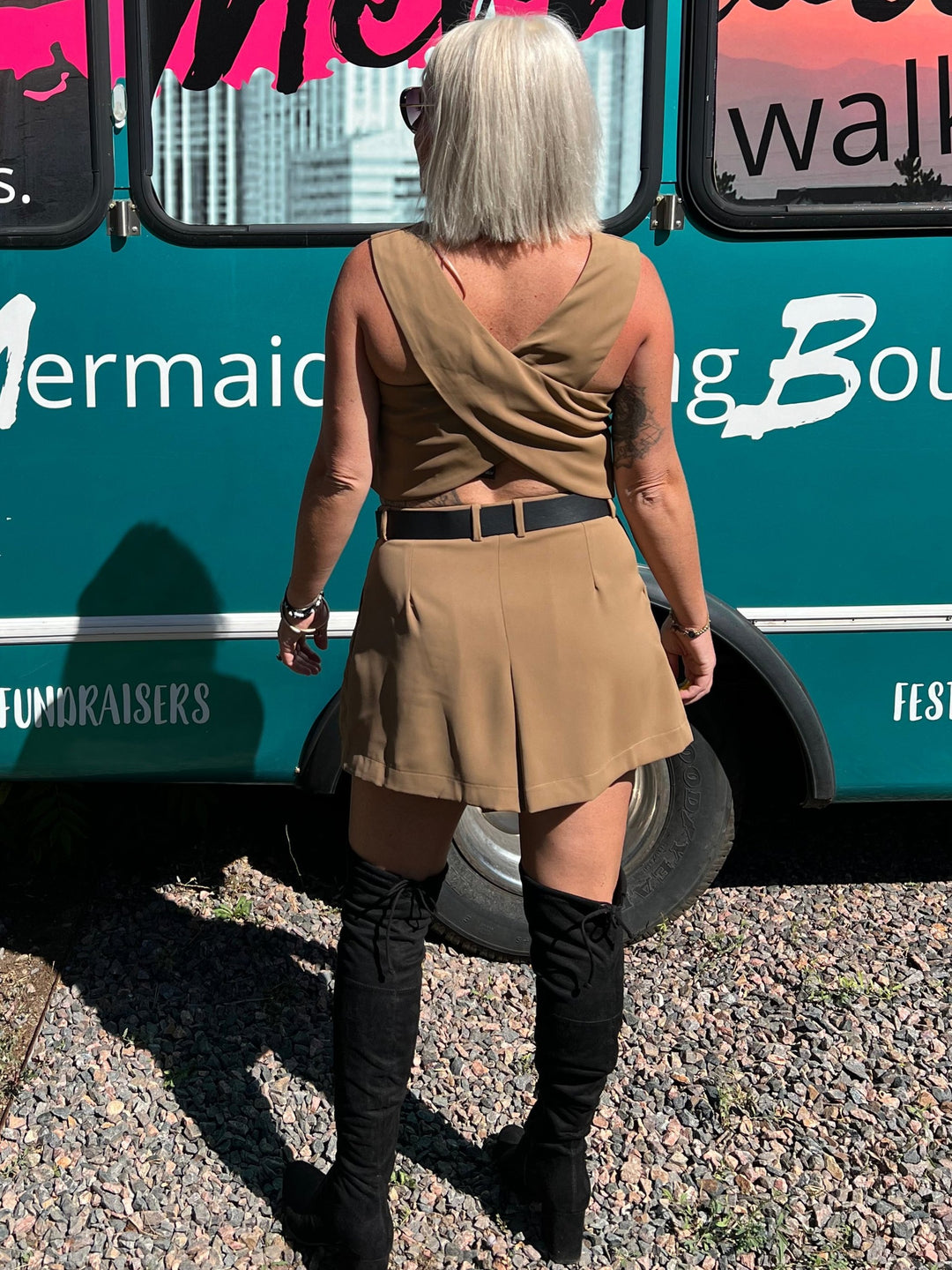 Shorts Skort &amp; Belt in Camel