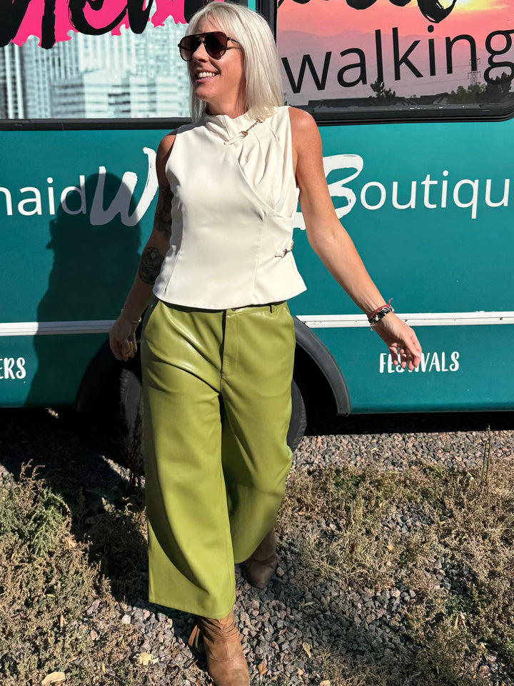 Buckle Up Top in Cream