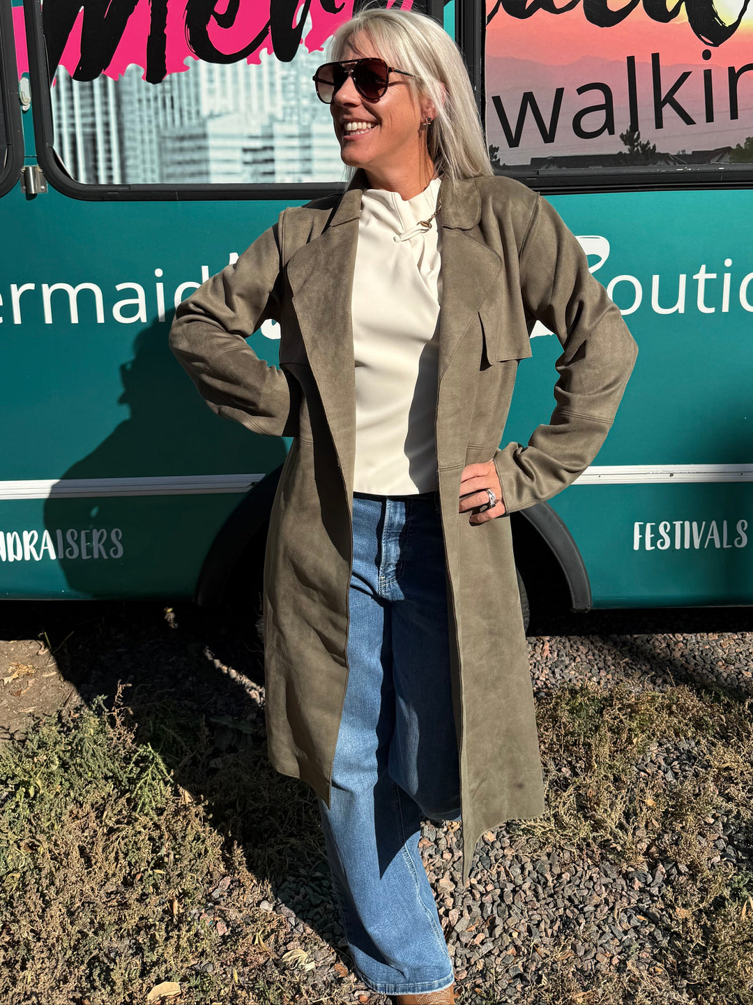 Harley Microsuede Trench Coat