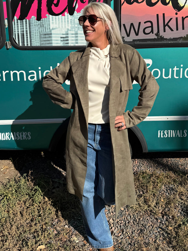 Harley Microsuede Trench Coat