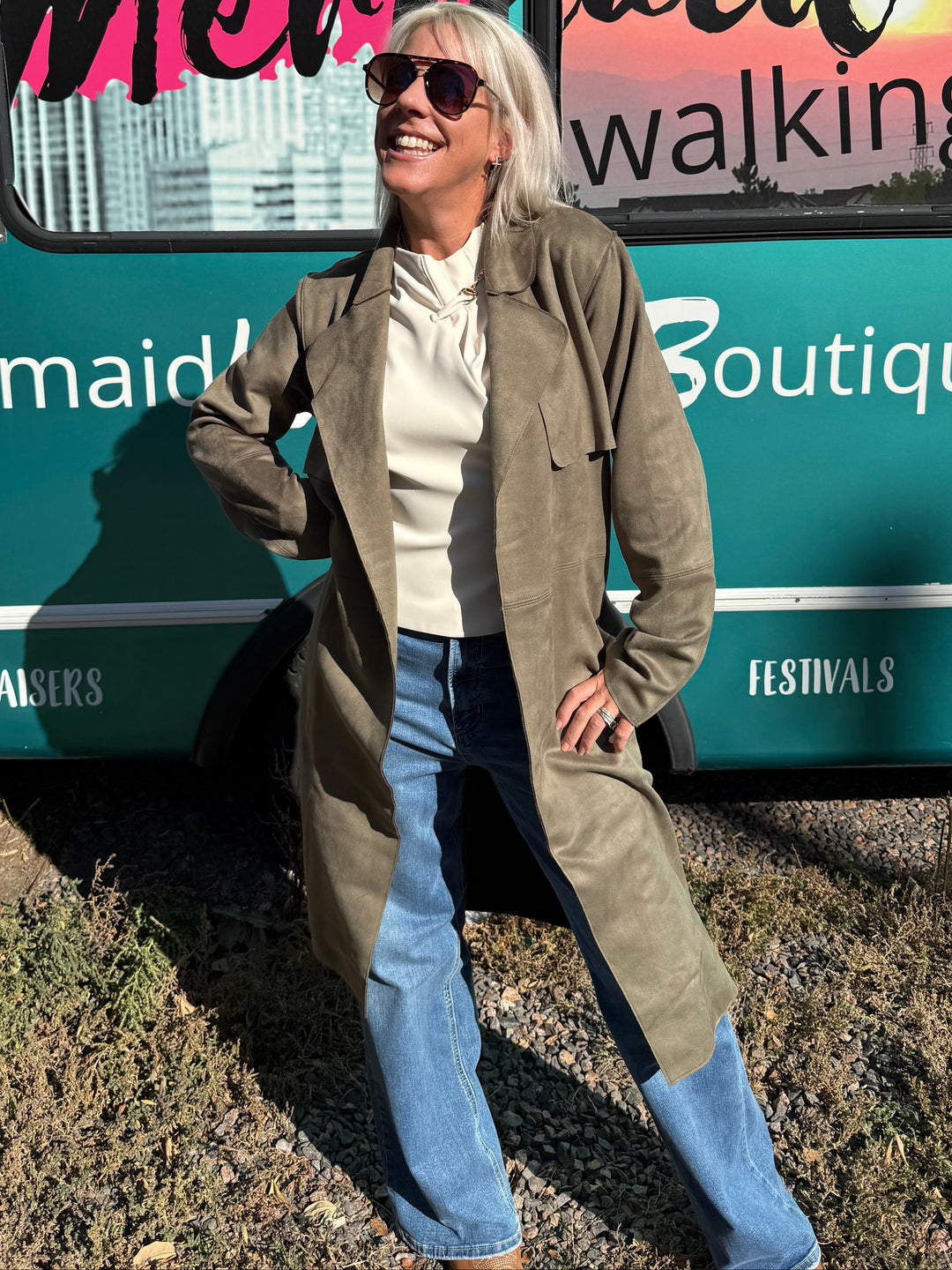 Harley Microsuede Trench Coat