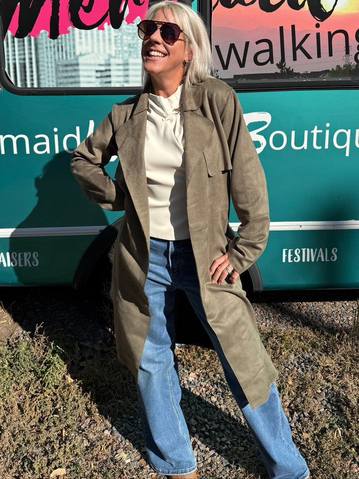 Harley Microsuede Trench Coat