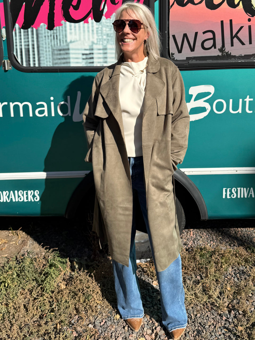 Harley Microsuede Trench Coat