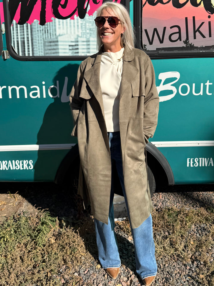 Harley Microsuede Trench Coat