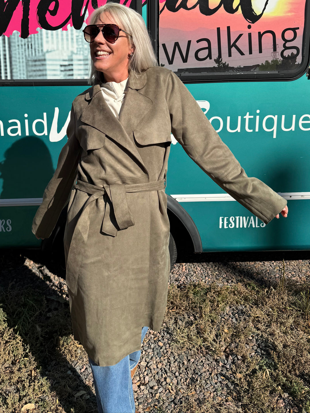 Harley Microsuede Trench Coat