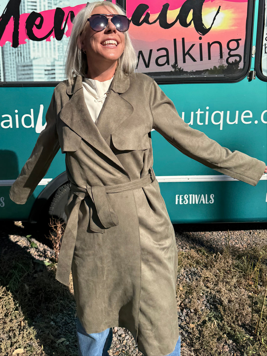 Harley Microsuede Trench Coat