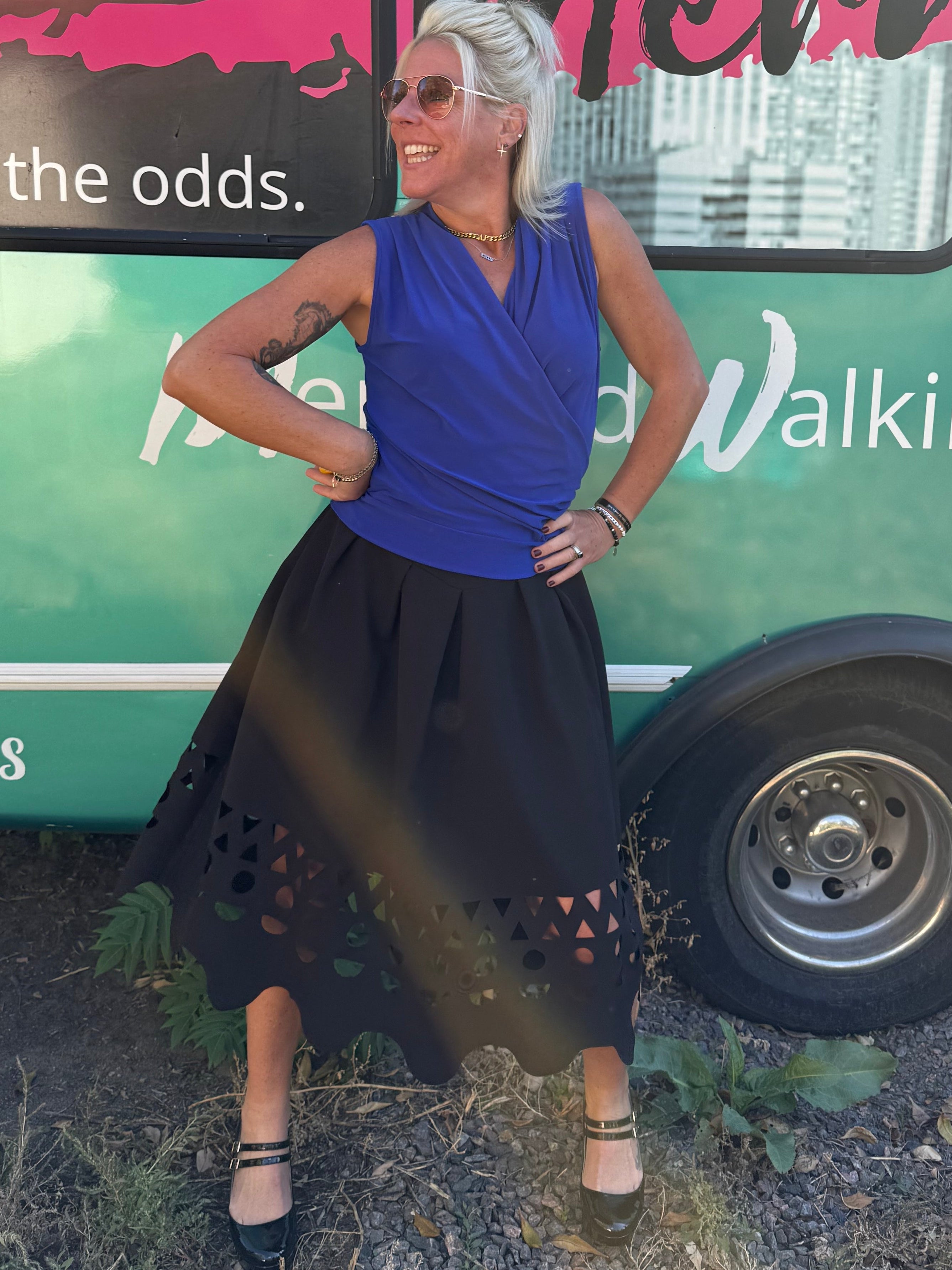 Mary Cutout Skirt in Black