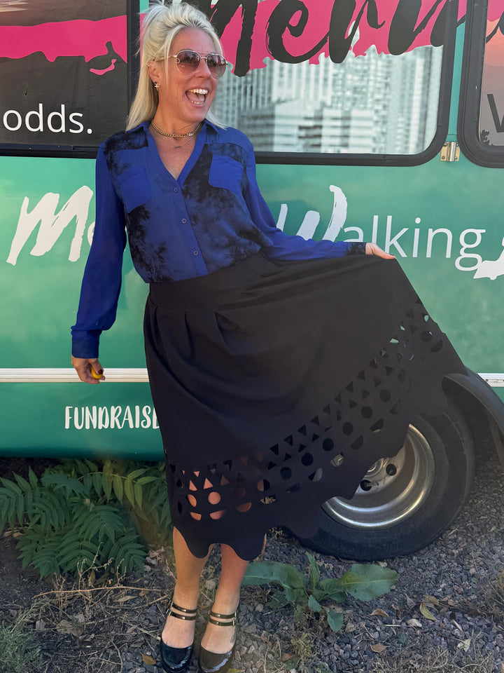 Mary Cutout Skirt in Black