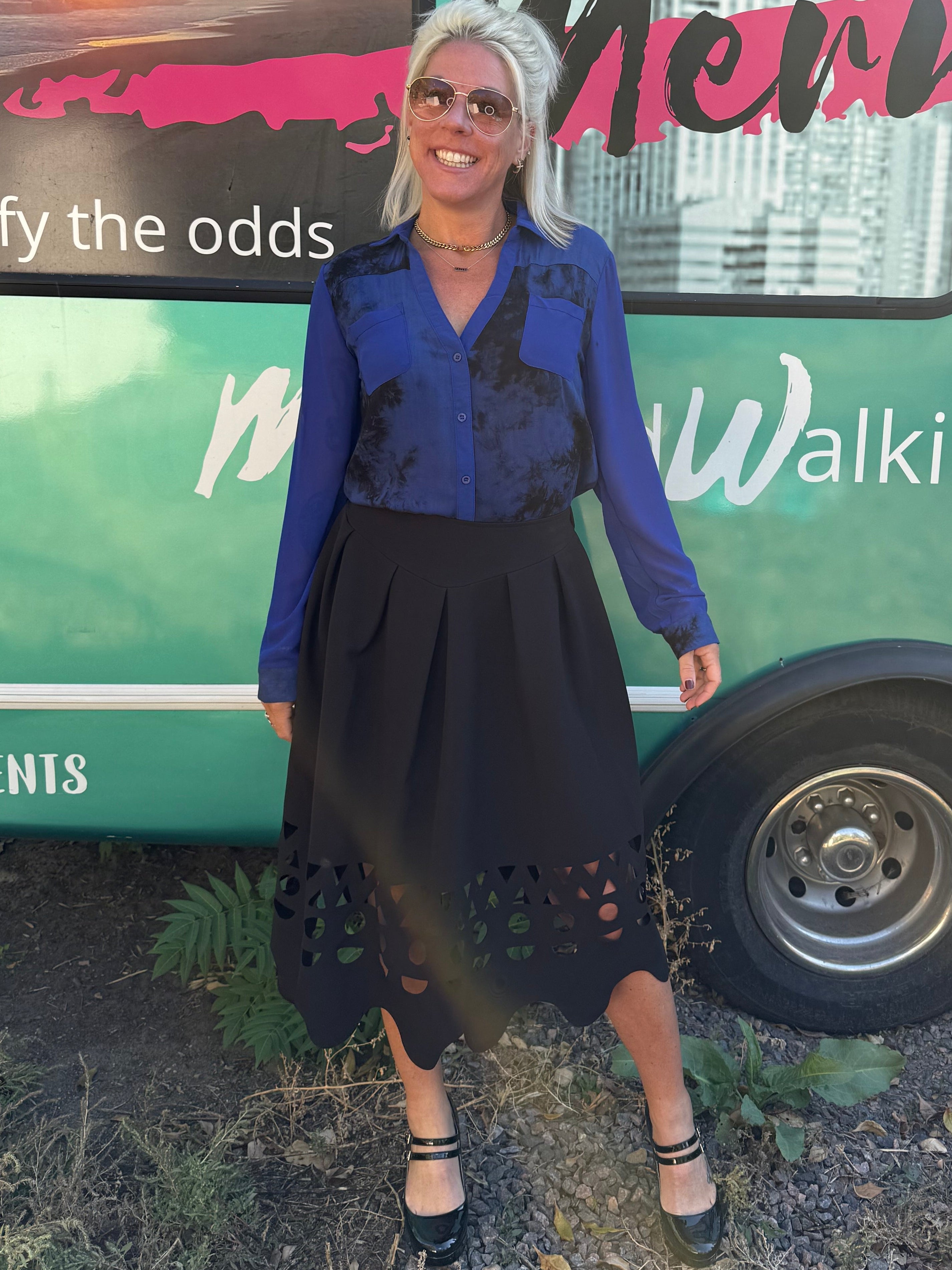 Mary Cutout Skirt in Black