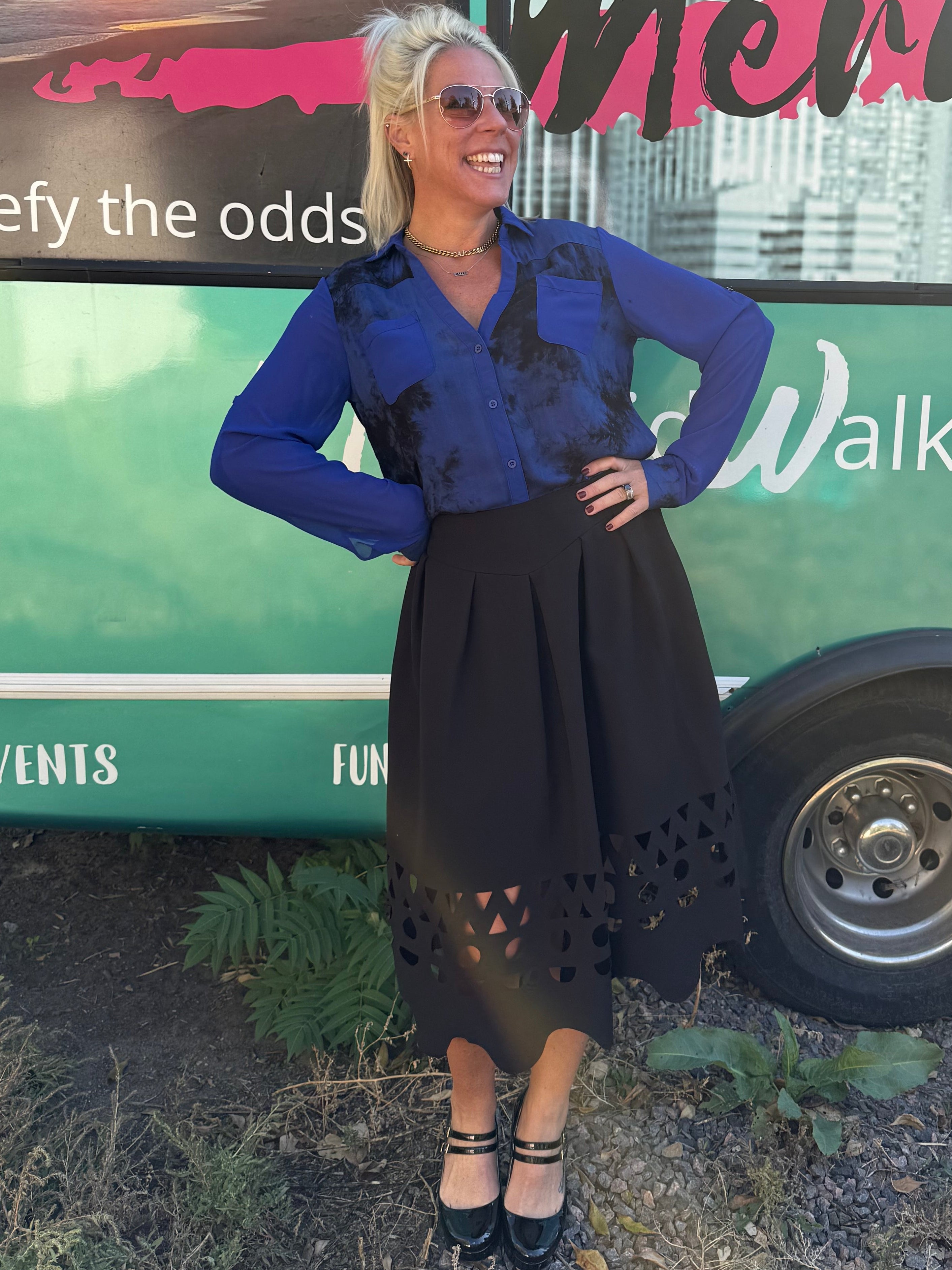 Mary Cutout Skirt in Black