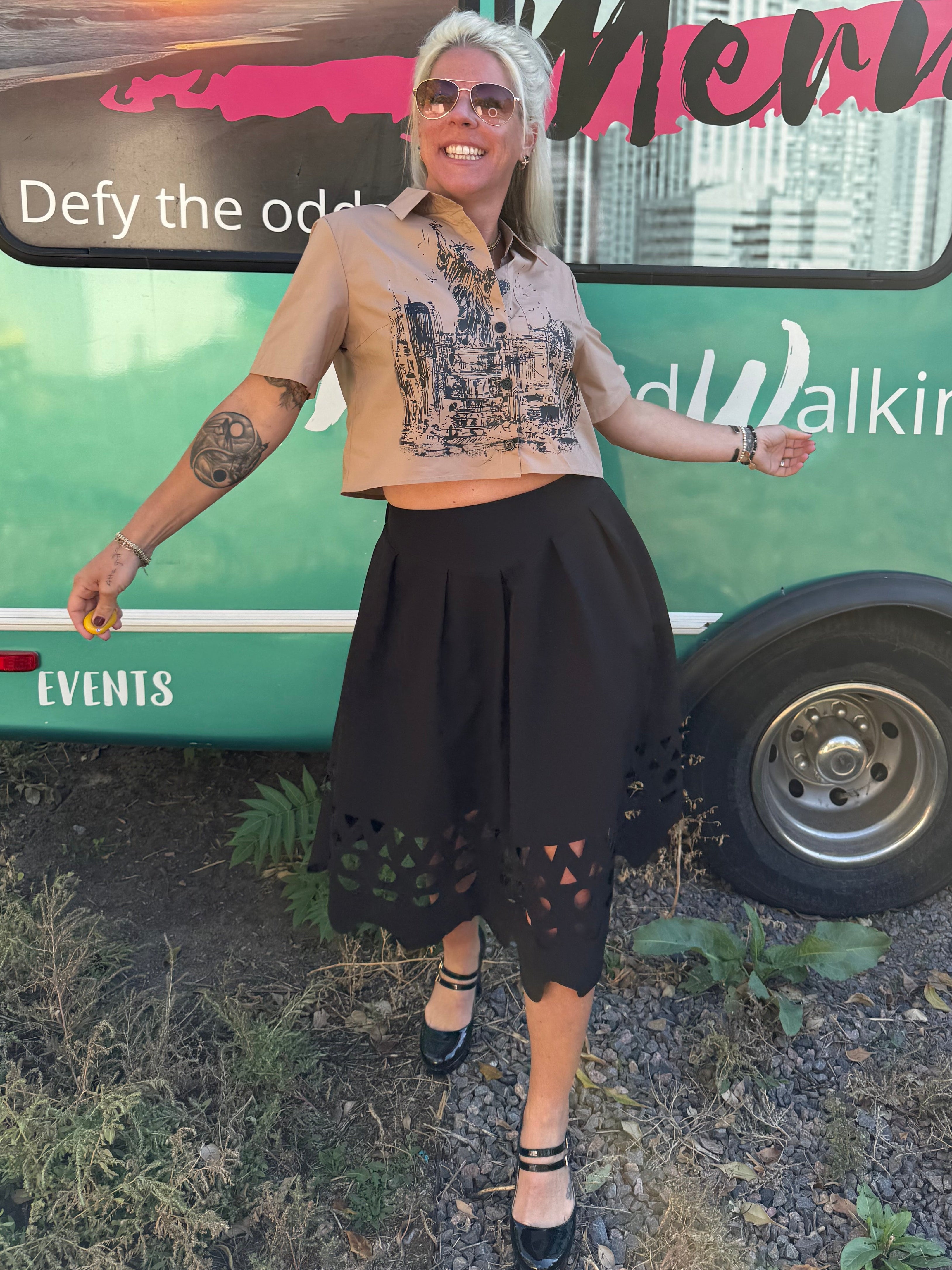 Mary Cutout Skirt in Black