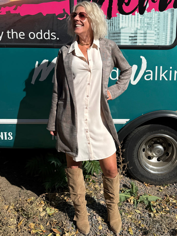 Beckett Shirt Dress in Cream