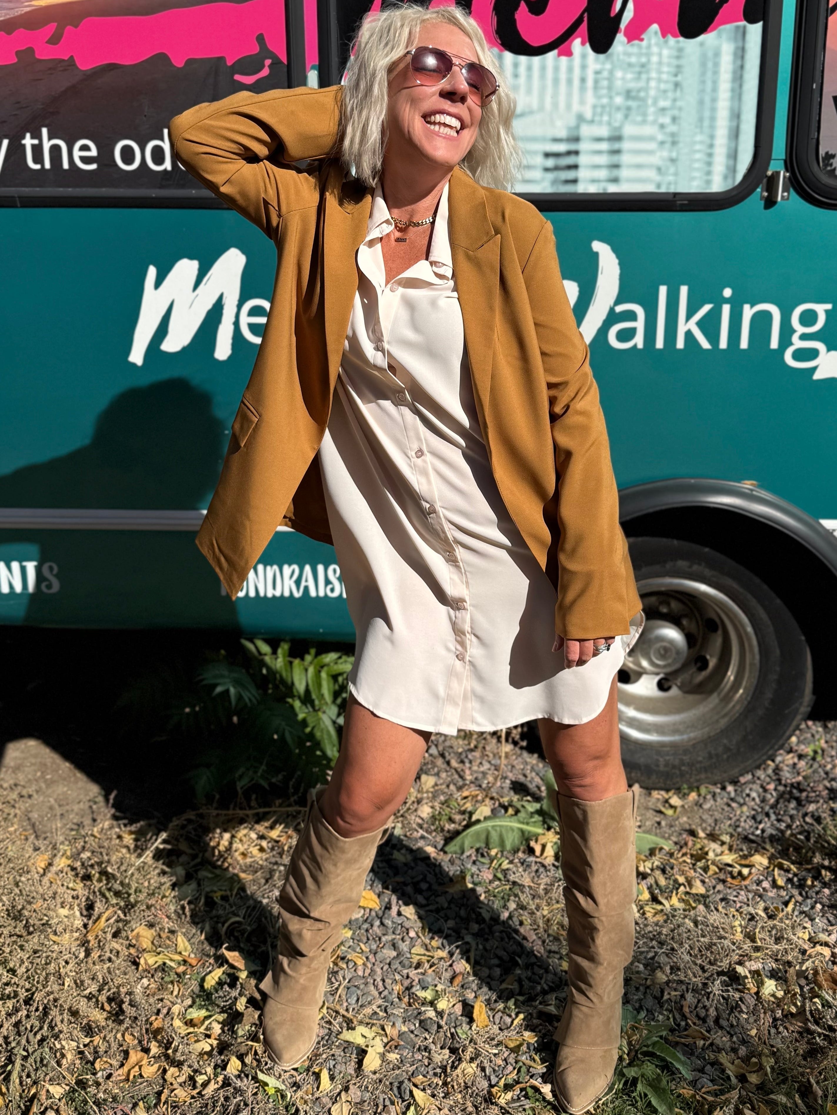 Beckett Shirt Dress in Cream