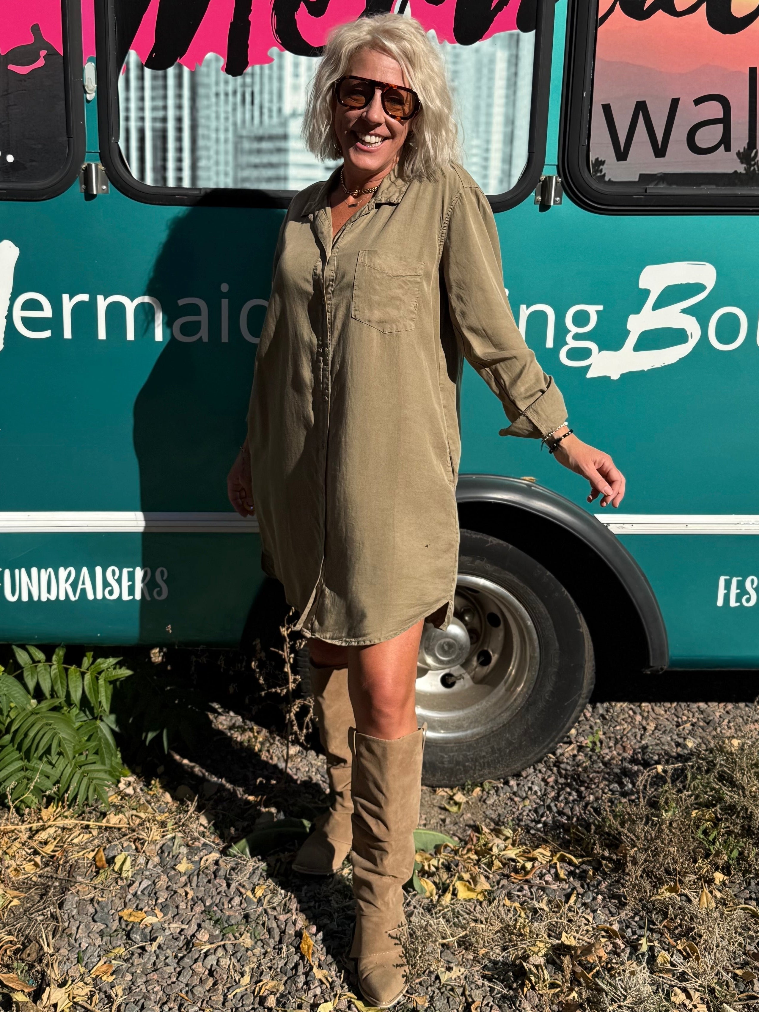 Antonia Dress in Olive