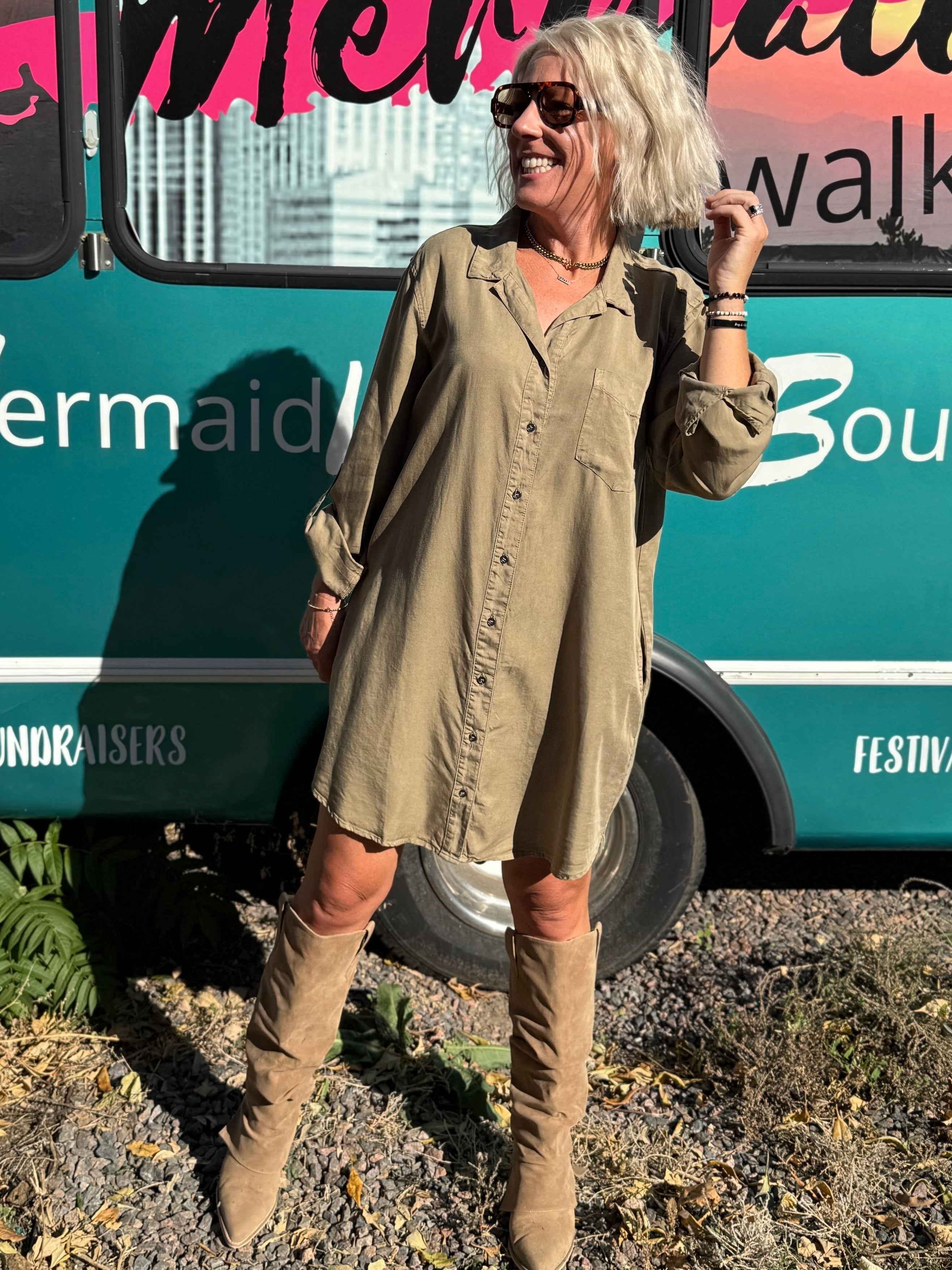 Antonia Dress in Olive