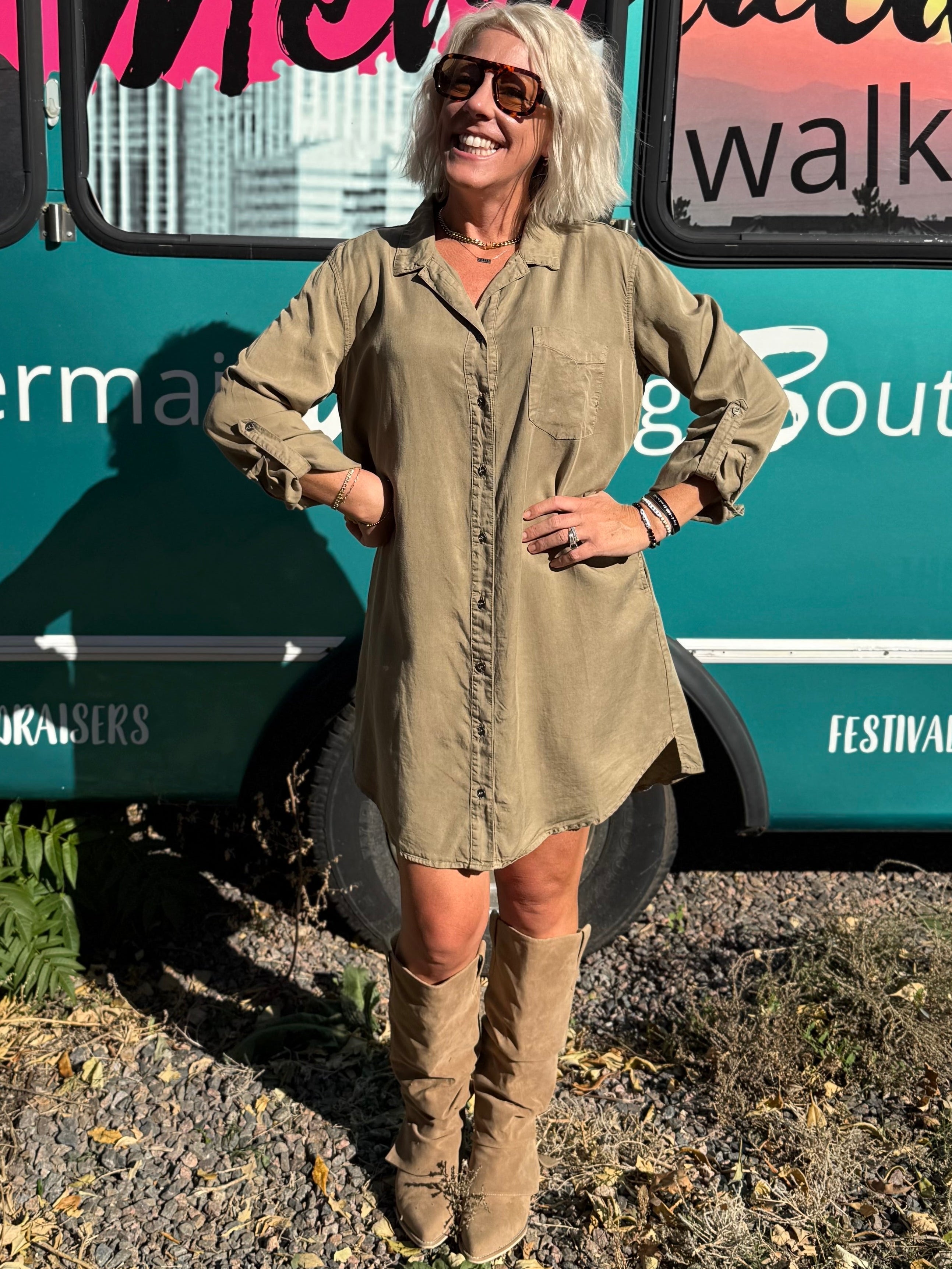 Antonia Dress in Olive