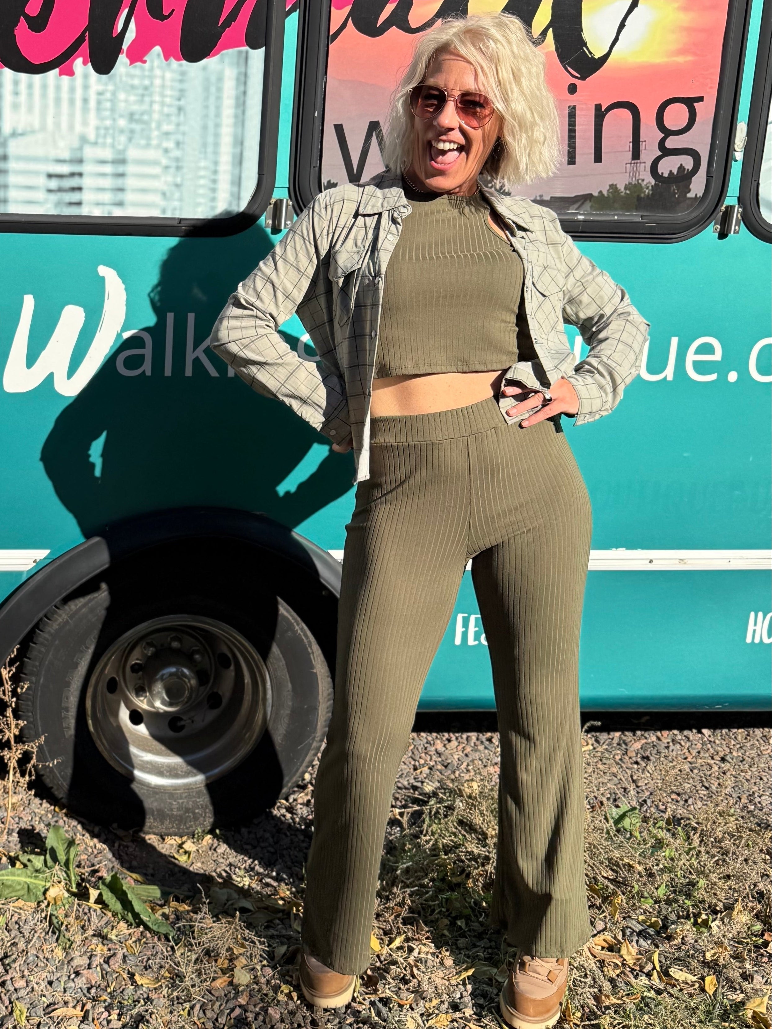 Randi Ribbed Olive Set