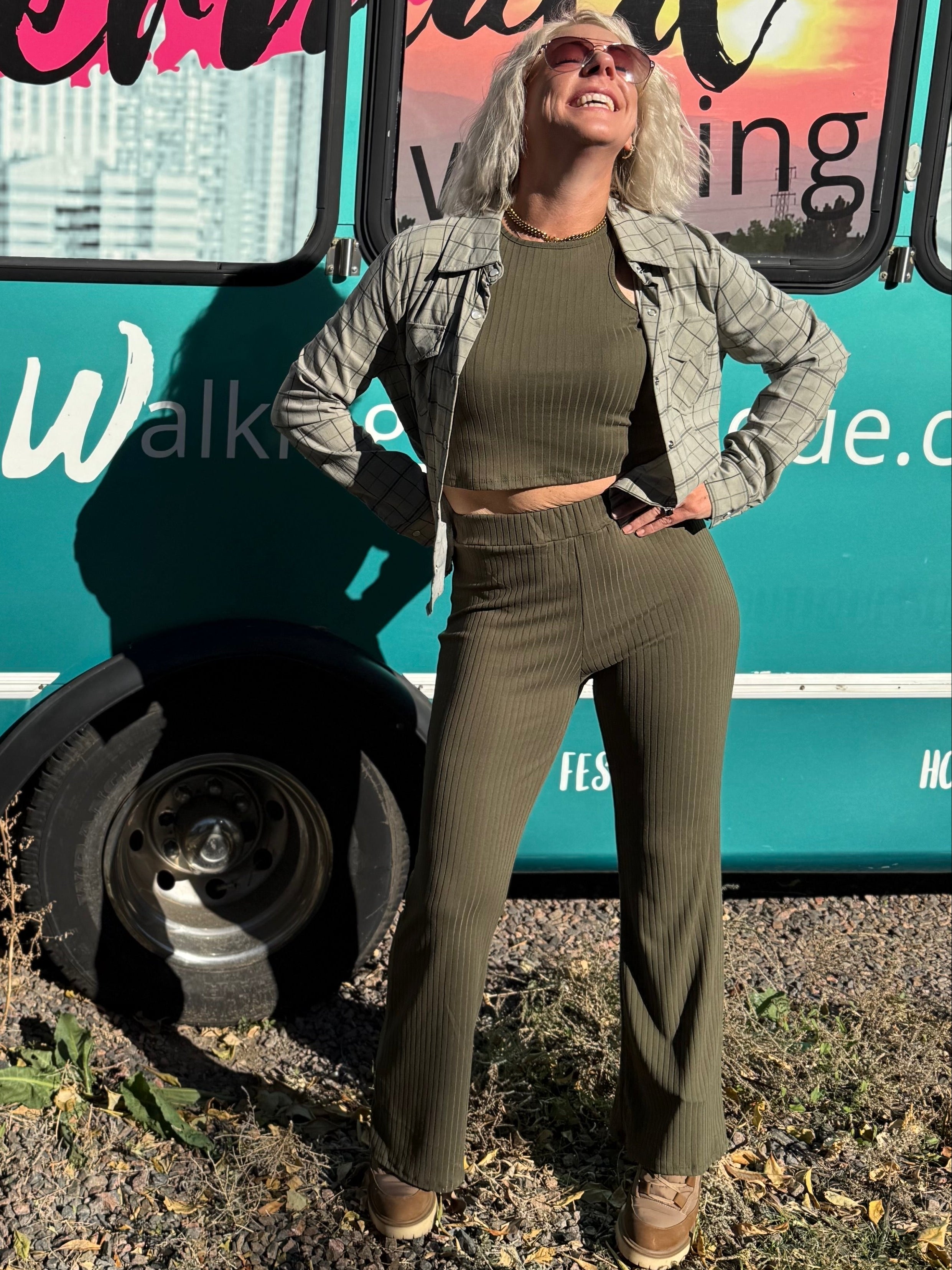 Randi Ribbed Olive Set