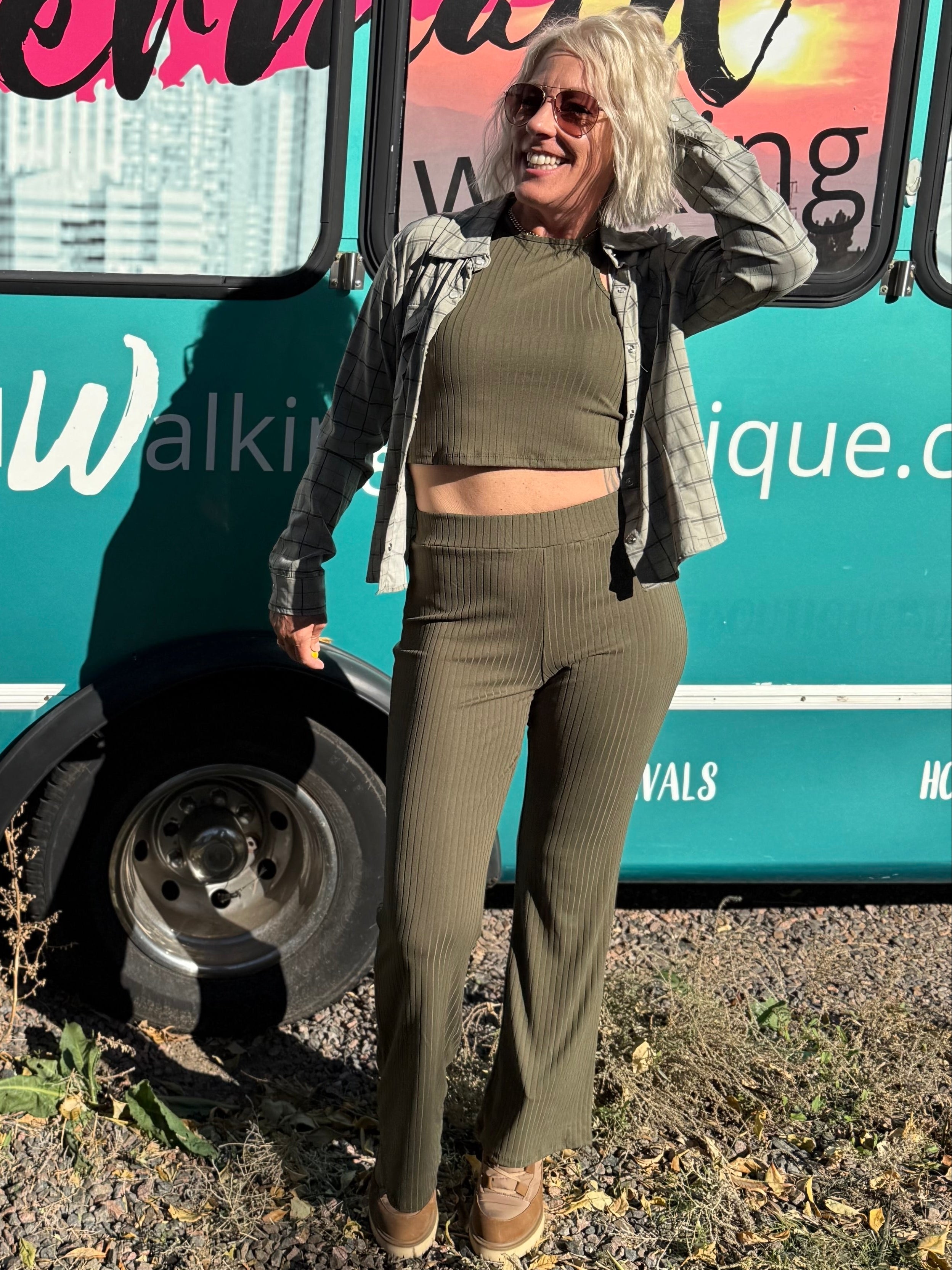 Randi Ribbed Olive Set