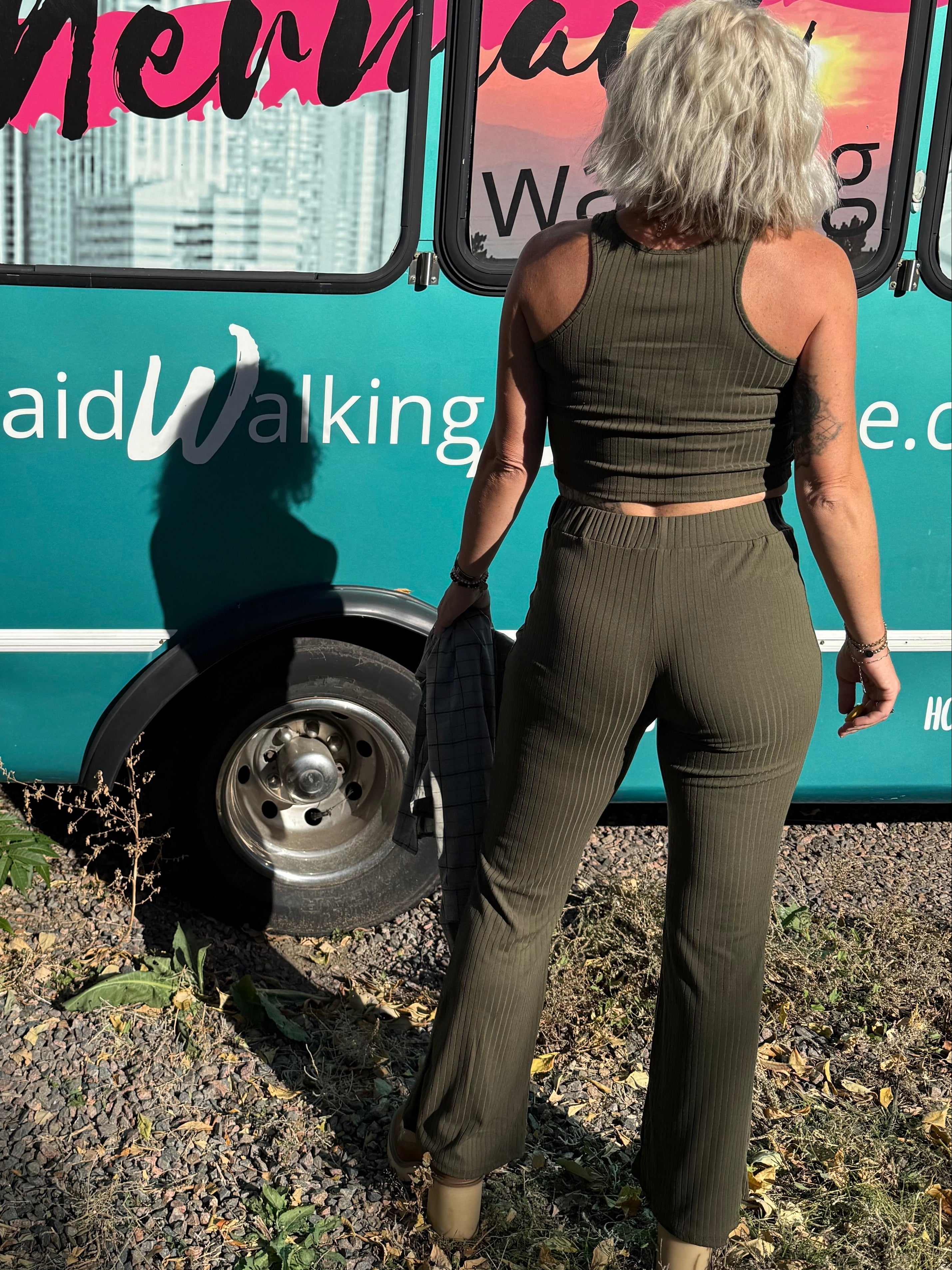 Randi Ribbed Olive Set