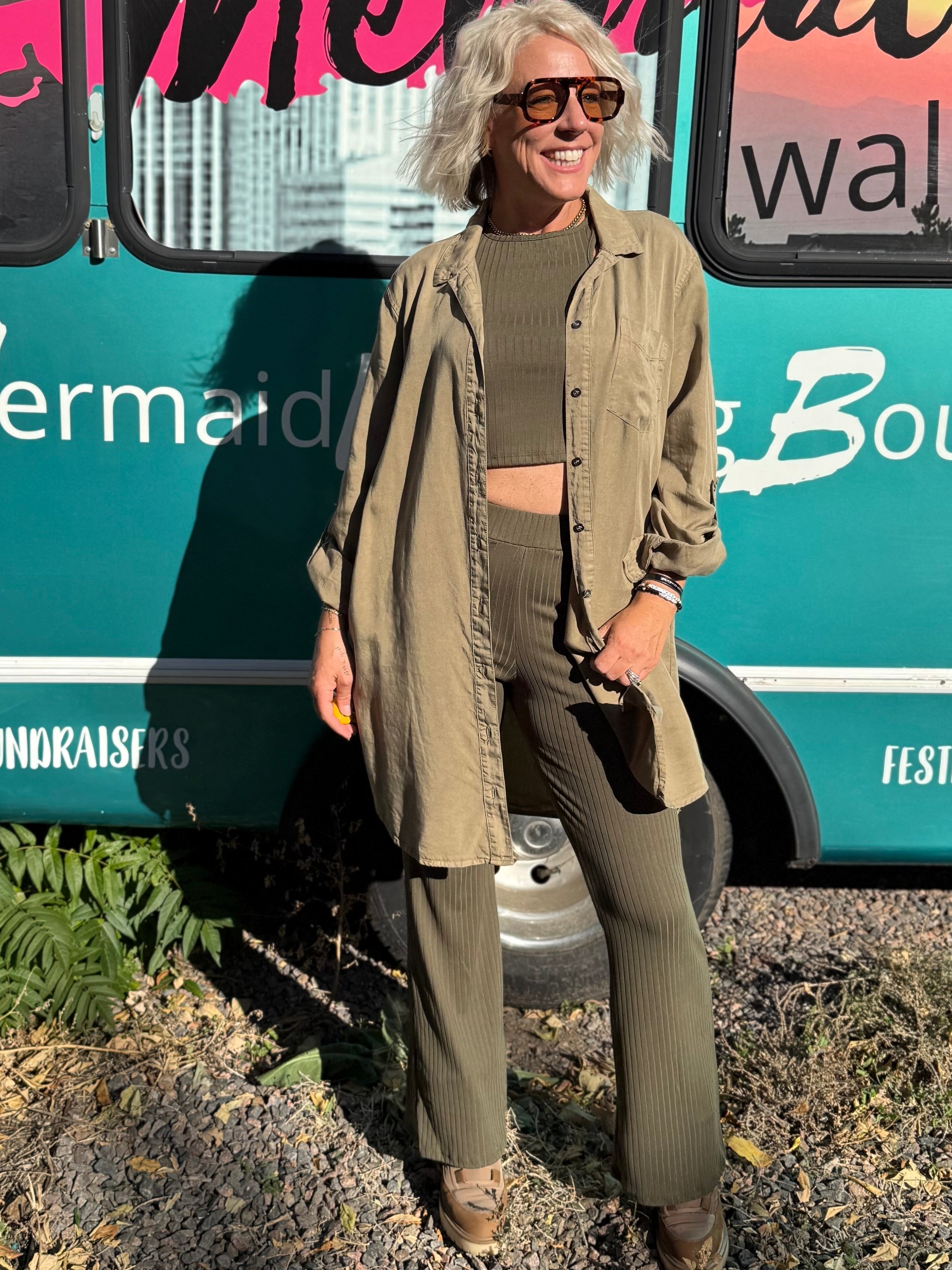 Randi Ribbed Olive Set