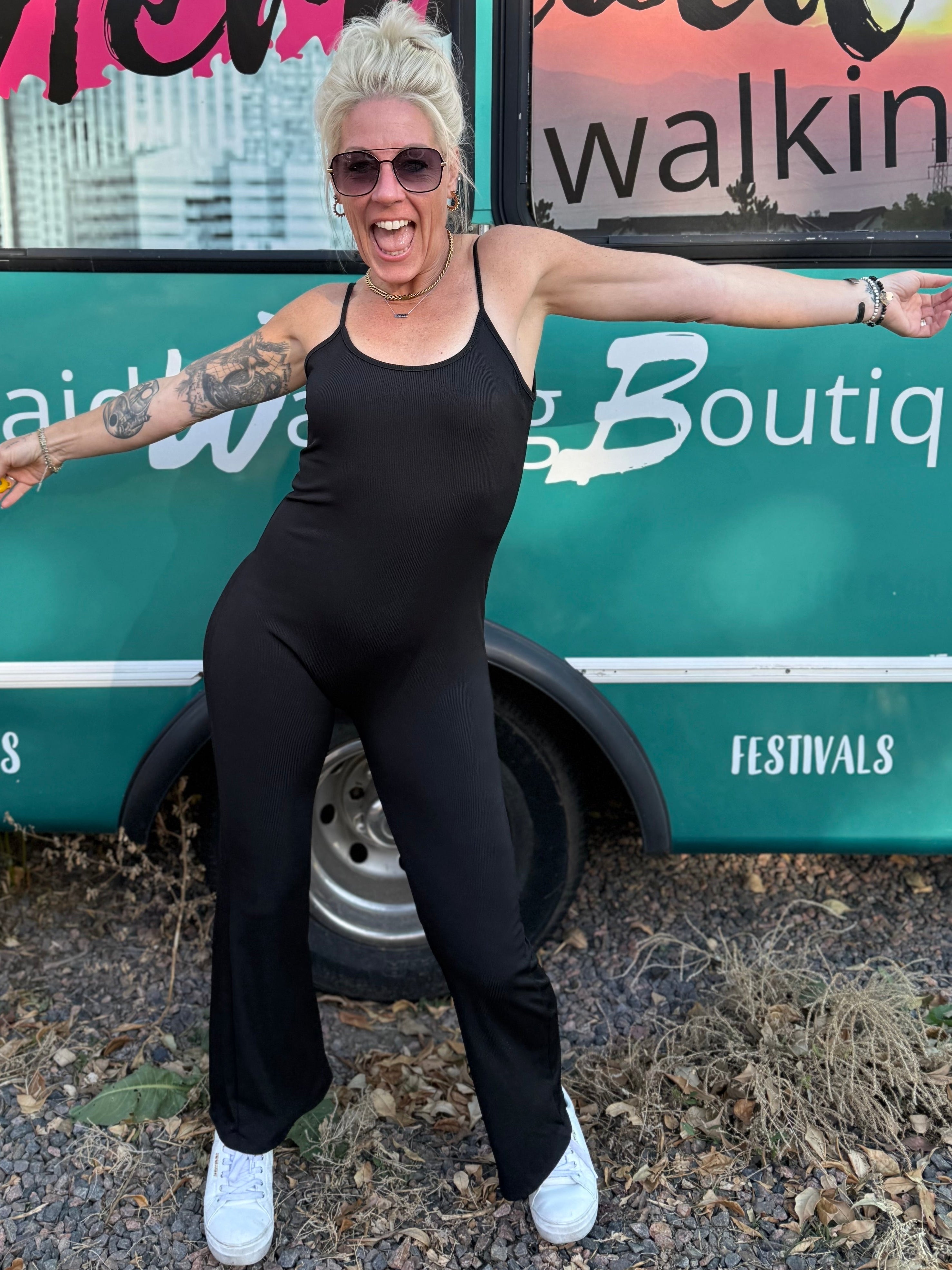 Olivia Onesie Jumpsuit in Black