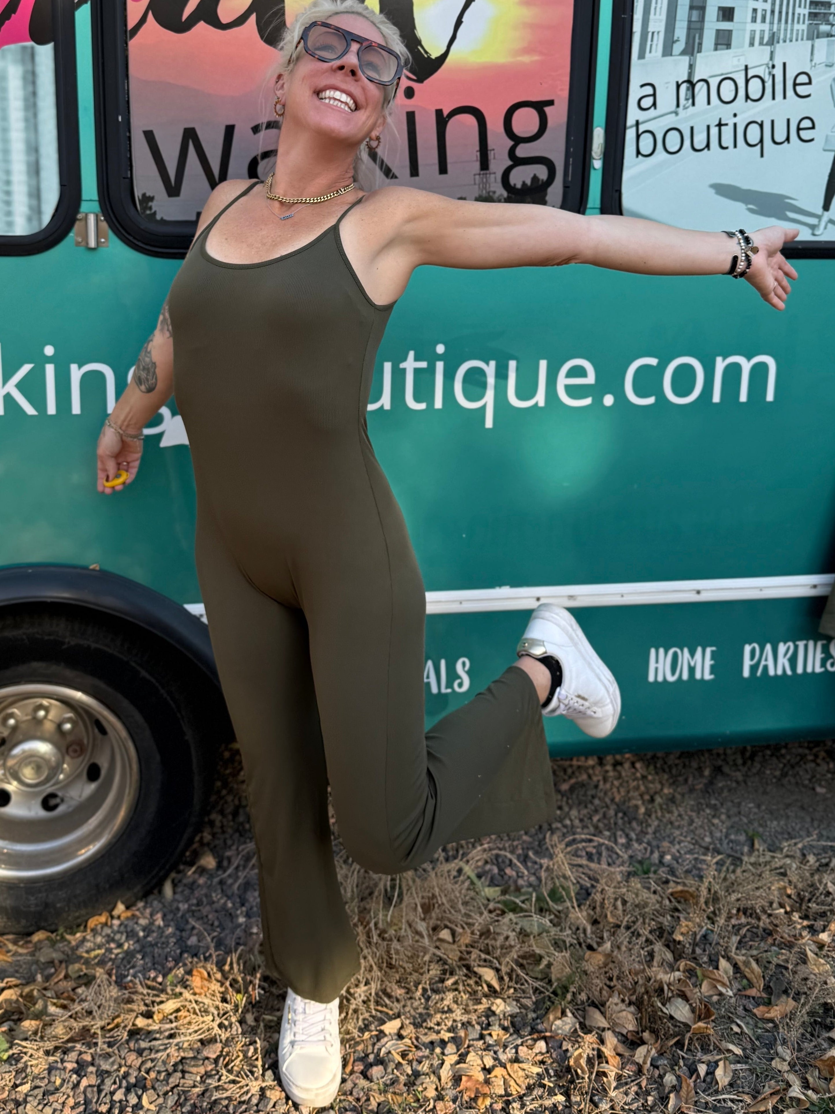 Olivia Onesie Jumpsuit in Olive