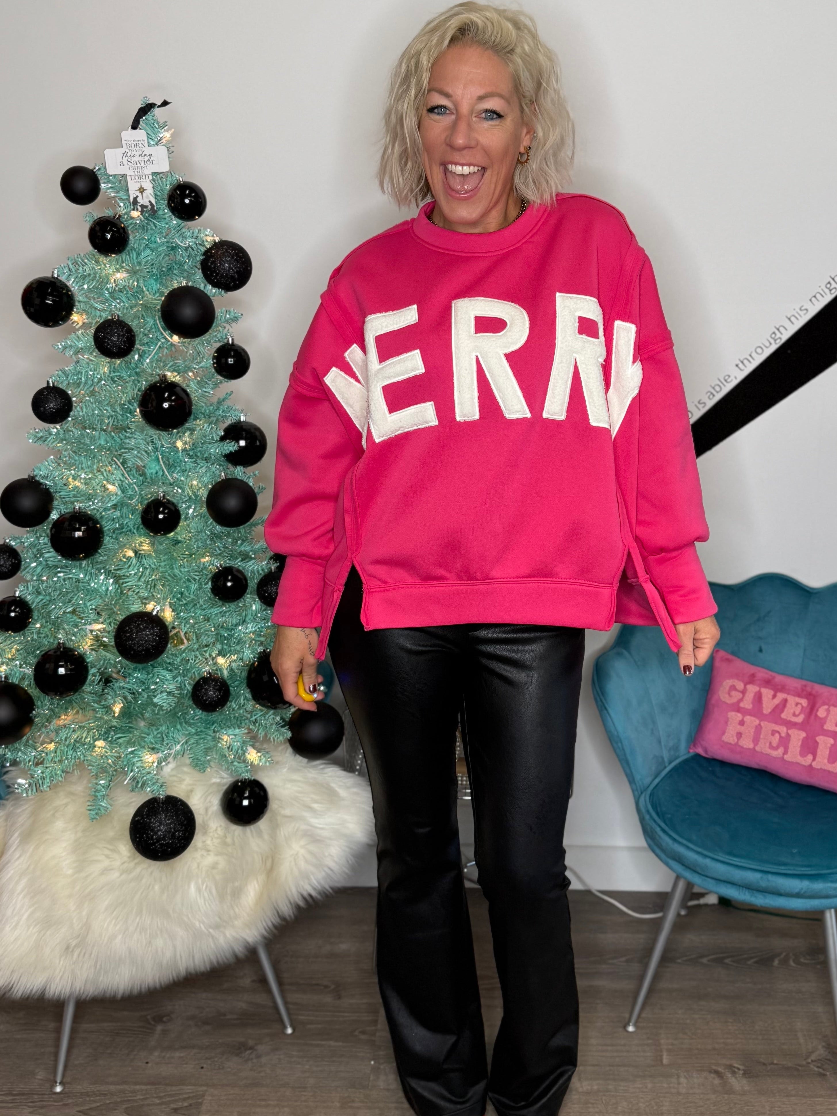 Merry Sweatshirt in Pink