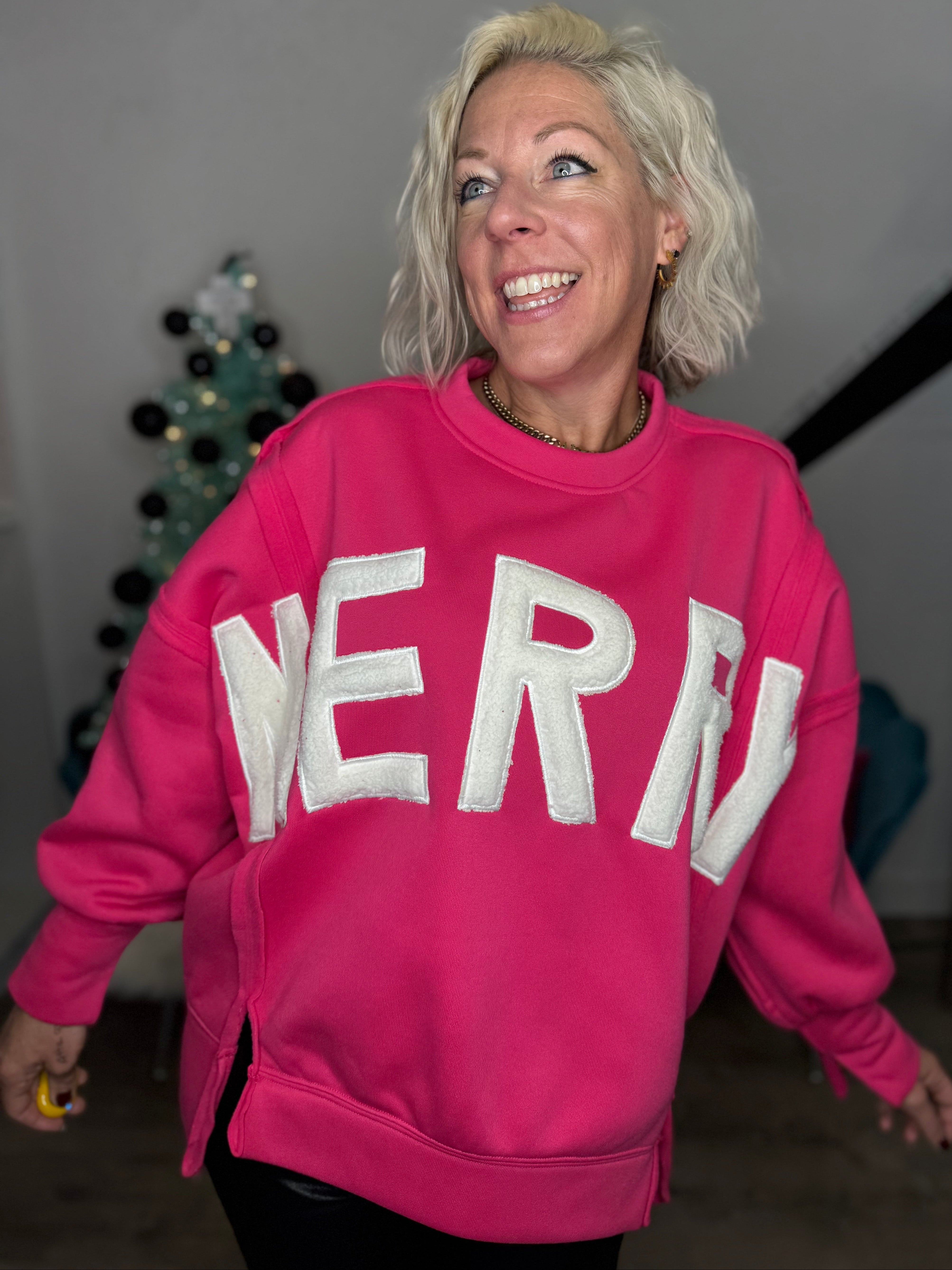 Merry Sweatshirt in Pink