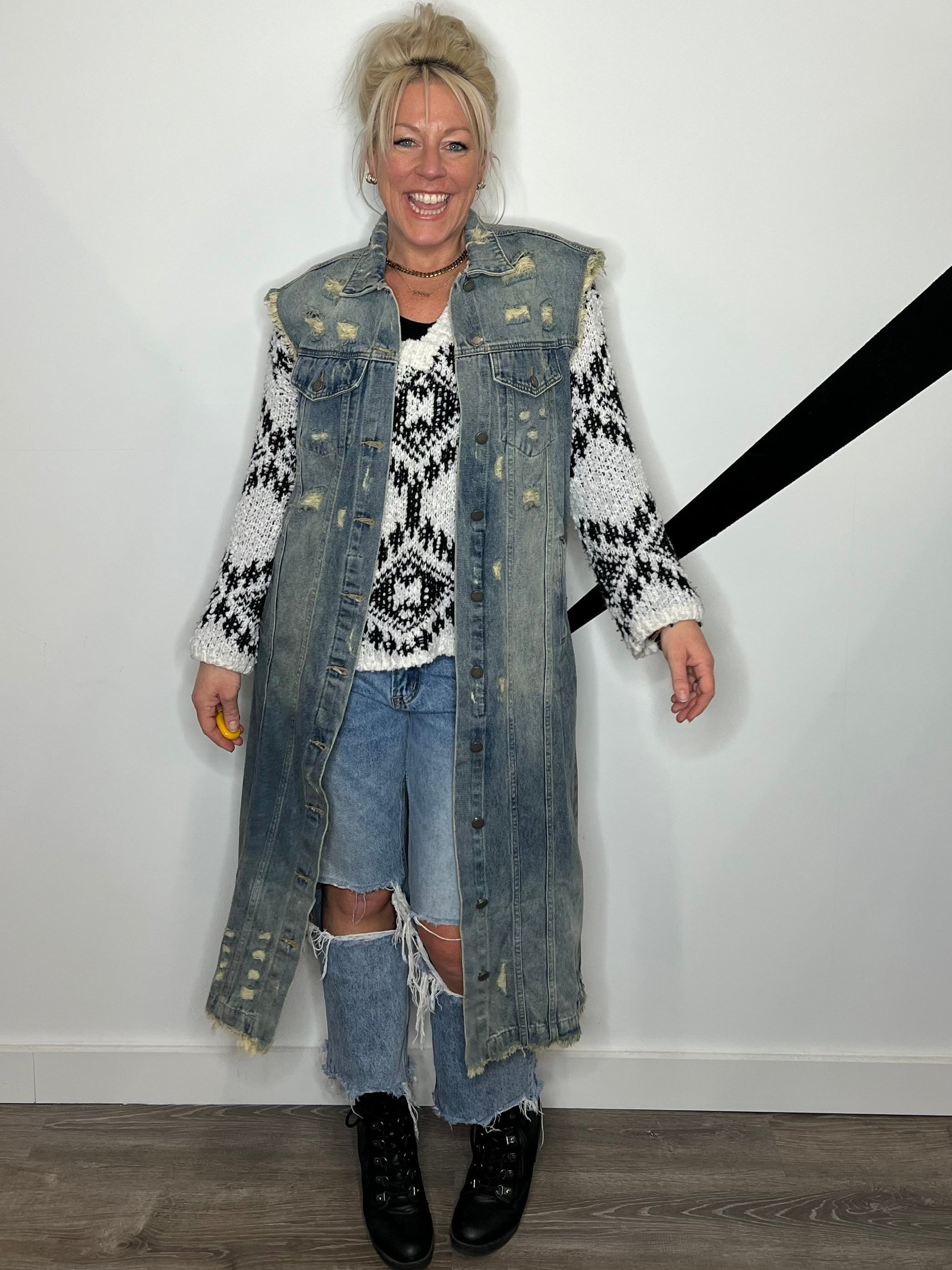 Long Jean Vest Duster