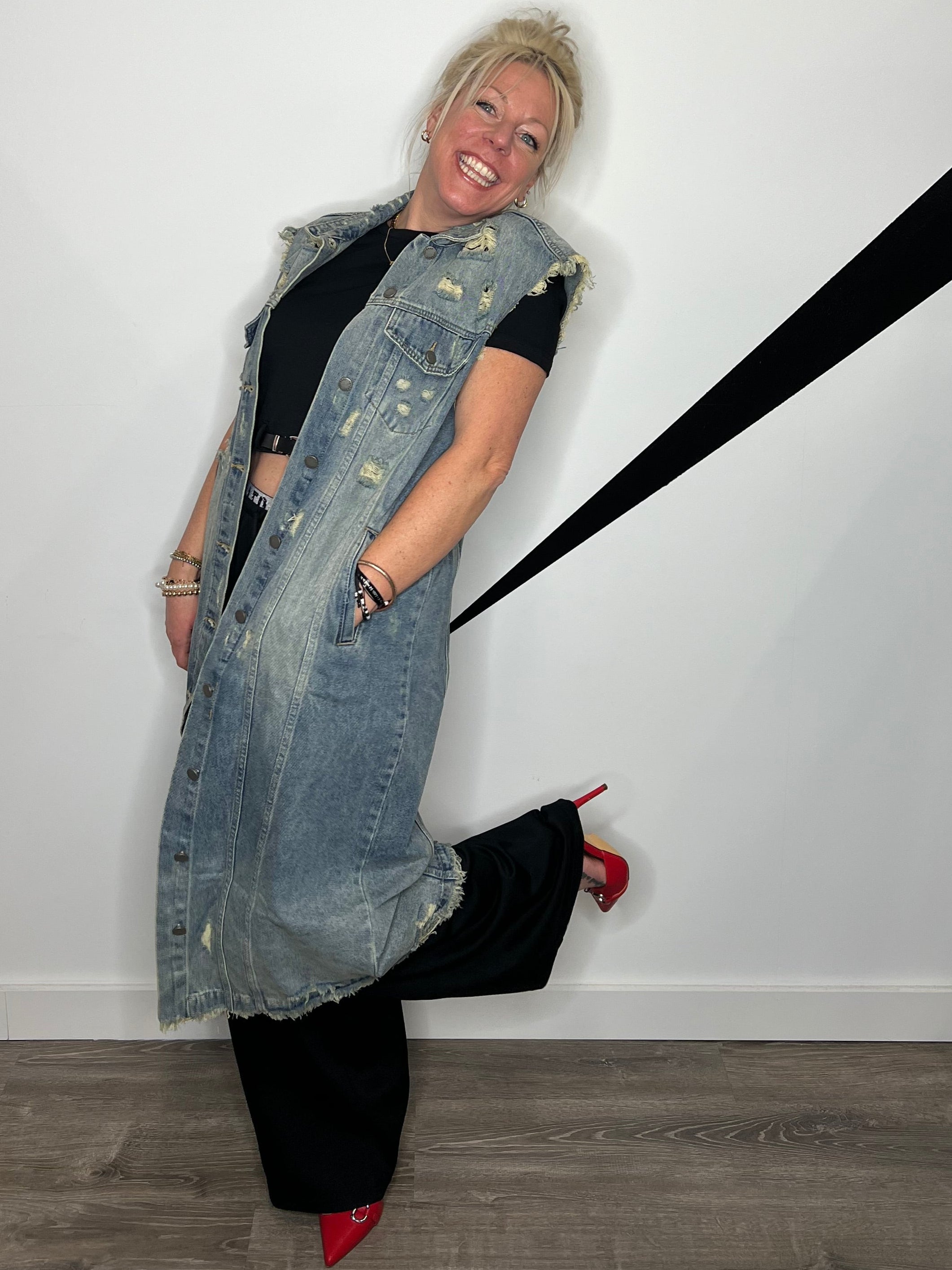 Long Jean Vest Duster