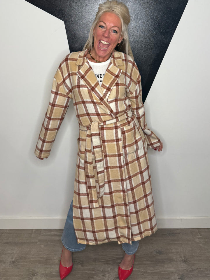 Kyleigh Plaid Long Duster Coat