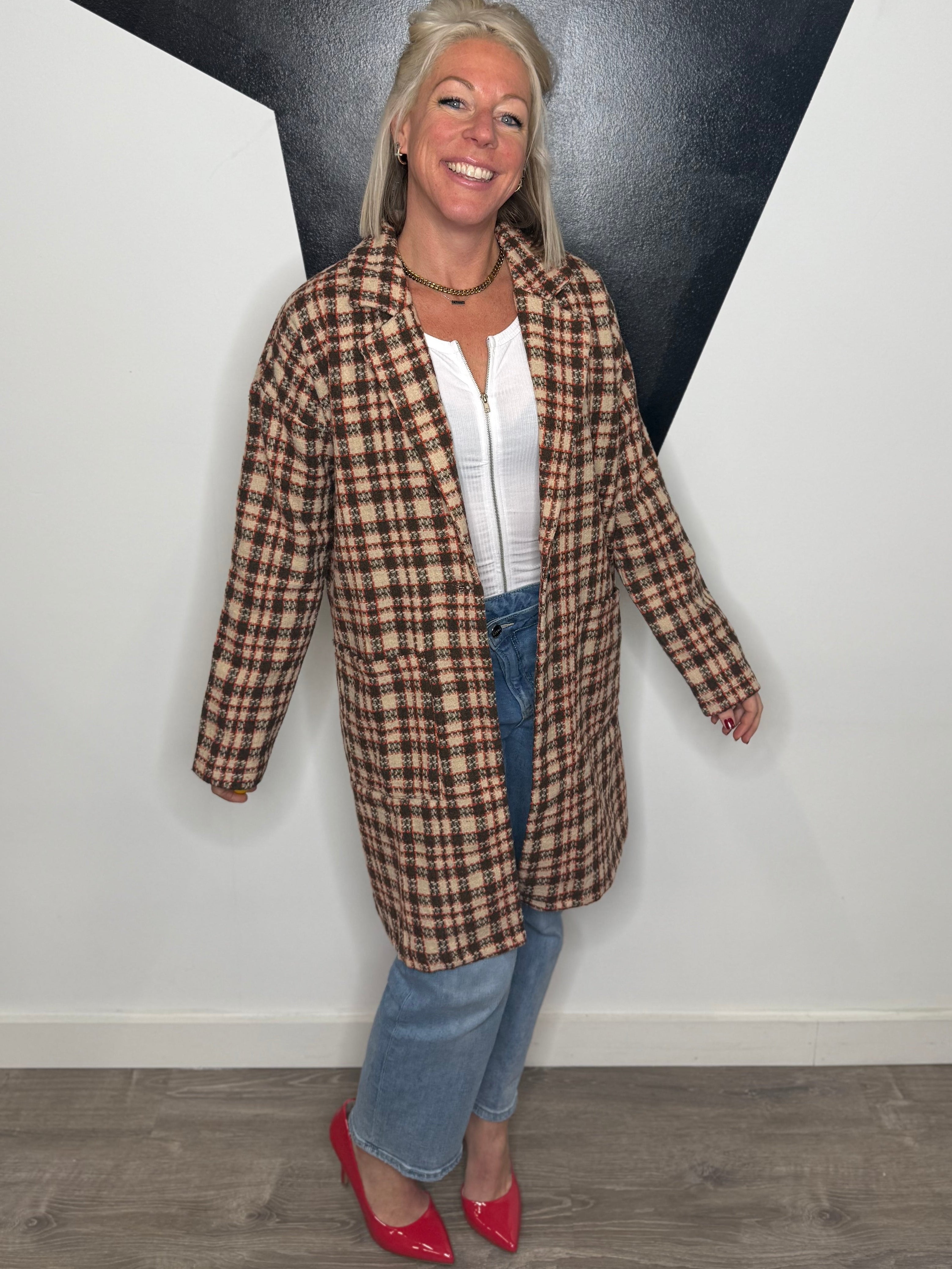 Sylvie Plaid Long Jacket