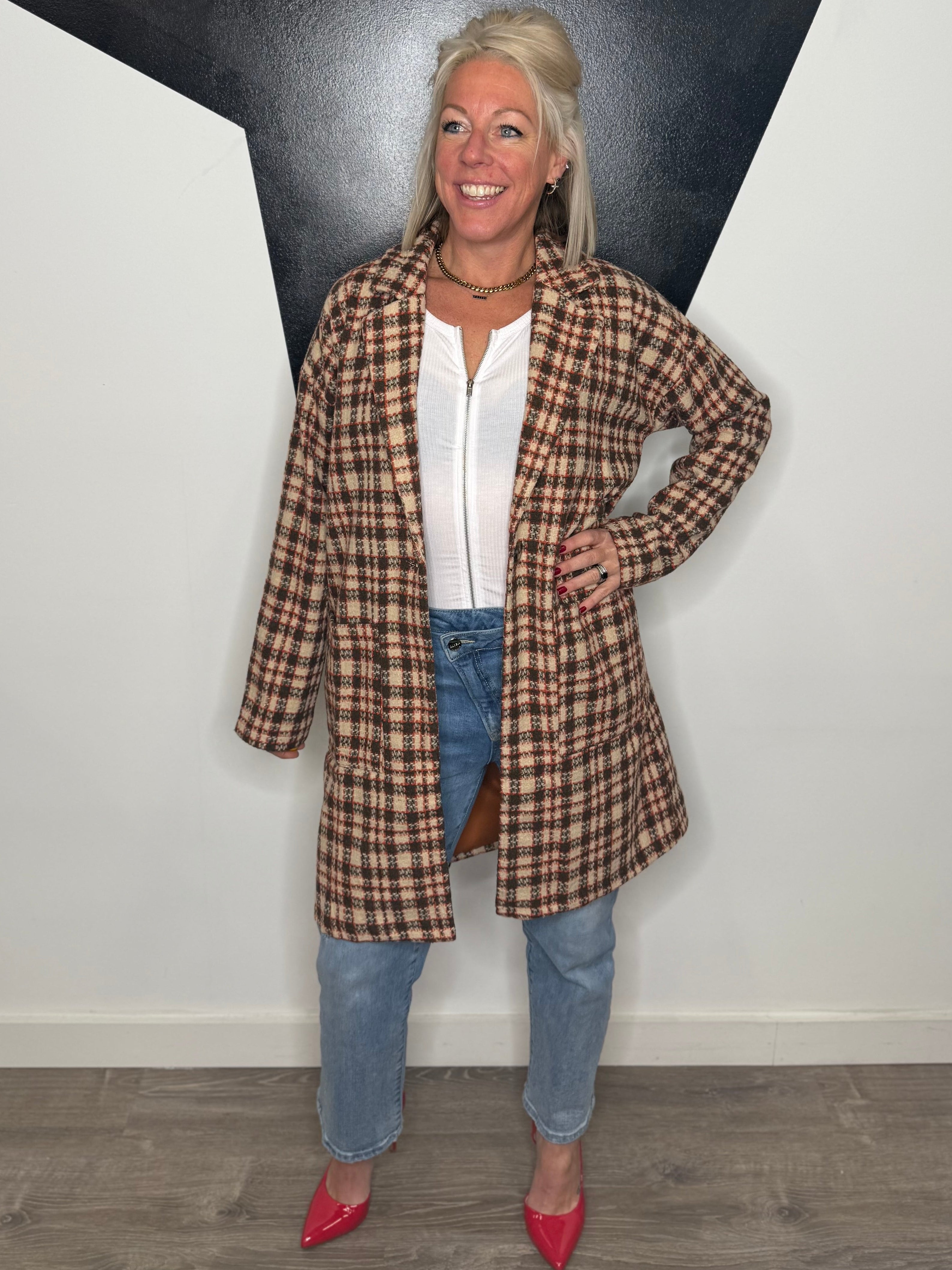 Sylvie Plaid Long Jacket
