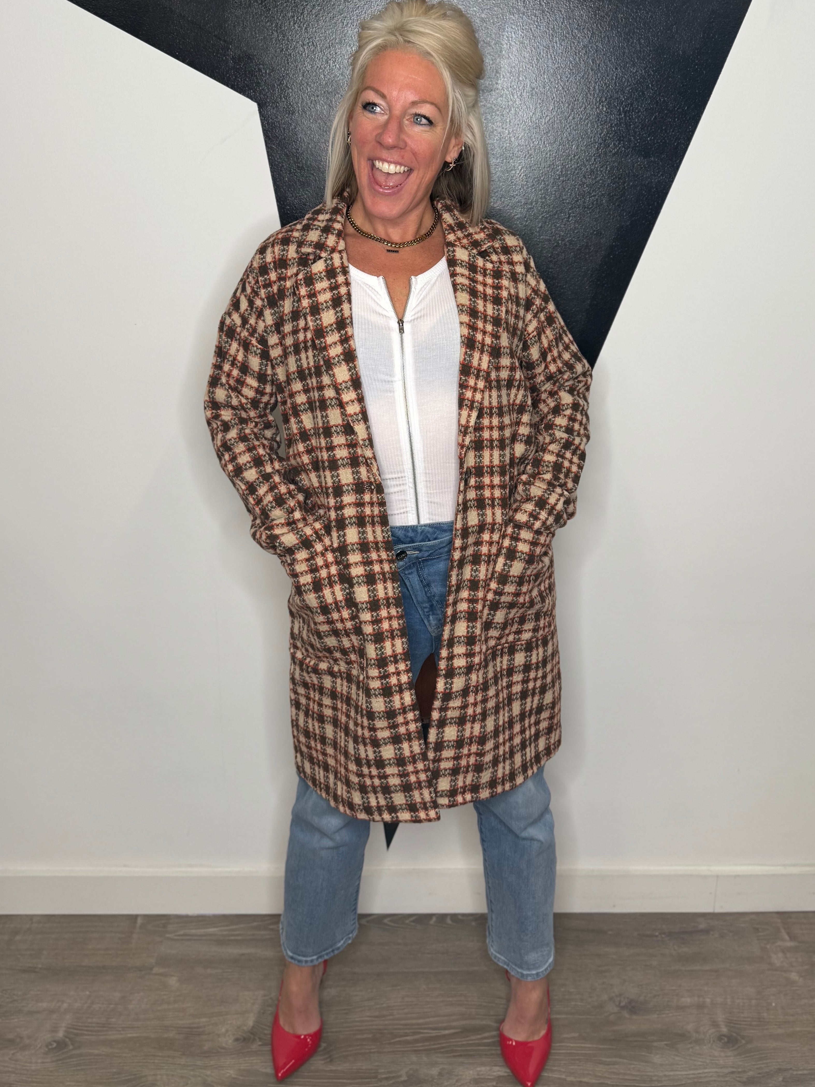 Sylvie Plaid Long Jacket