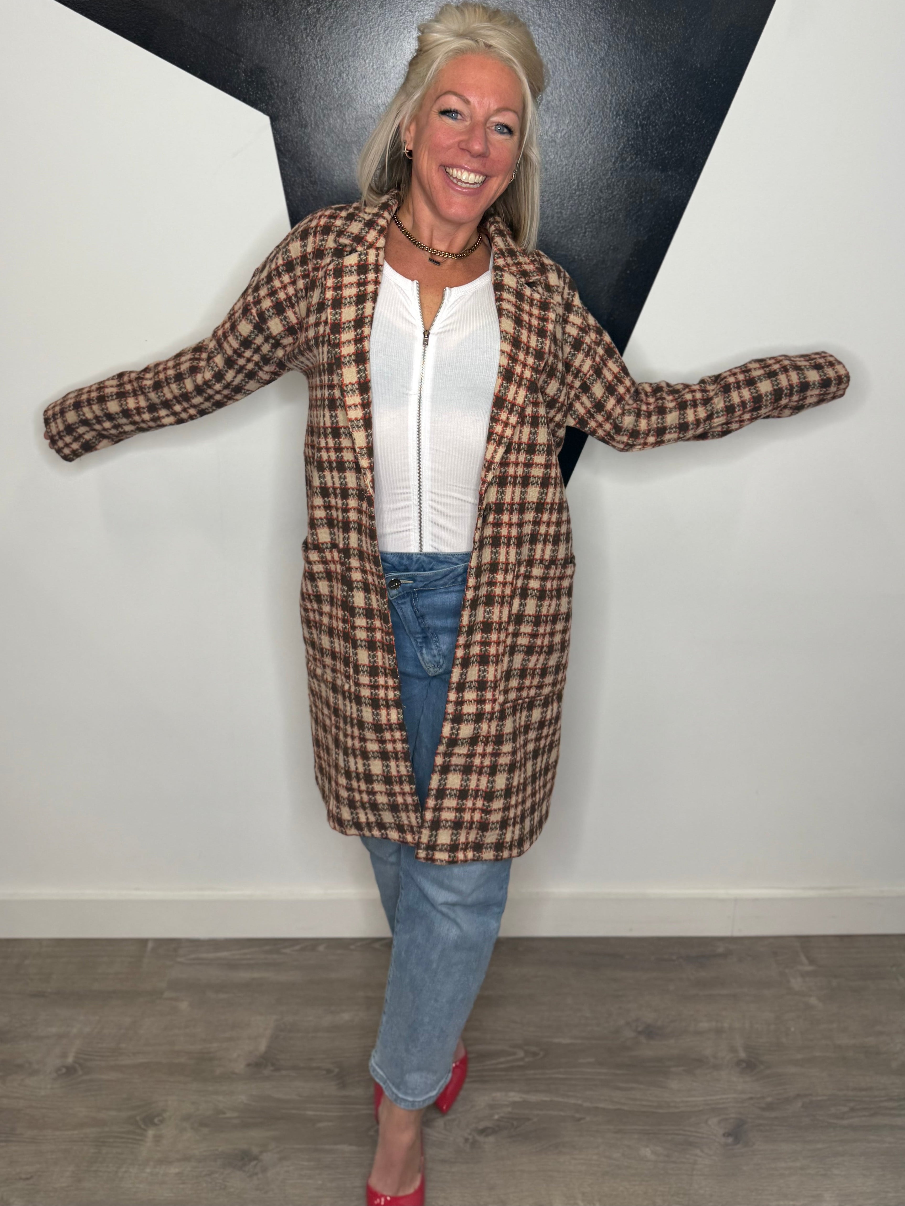 Sylvie Plaid Long Jacket