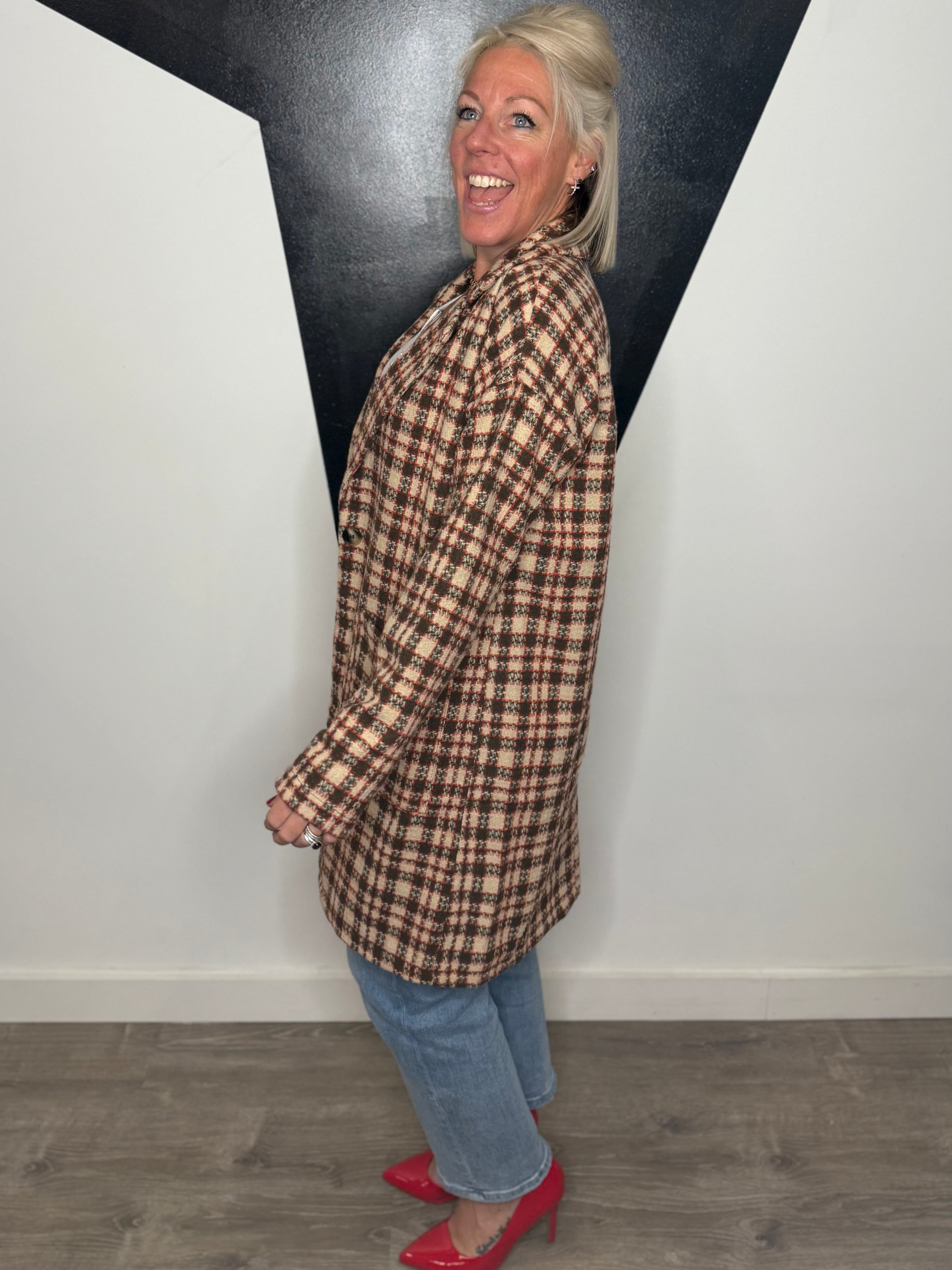 Sylvie Plaid Long Jacket