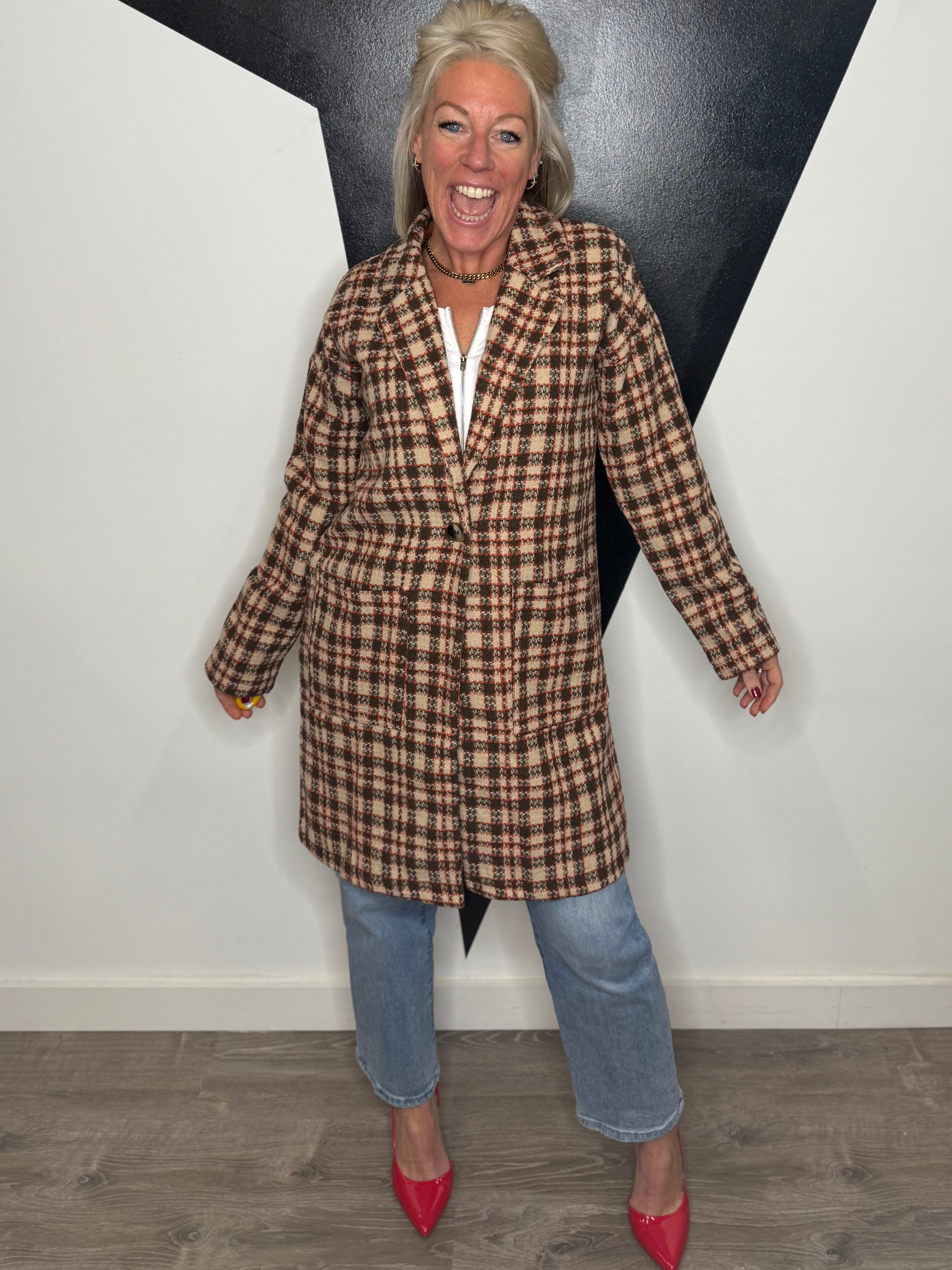 Sylvie Plaid Long Jacket