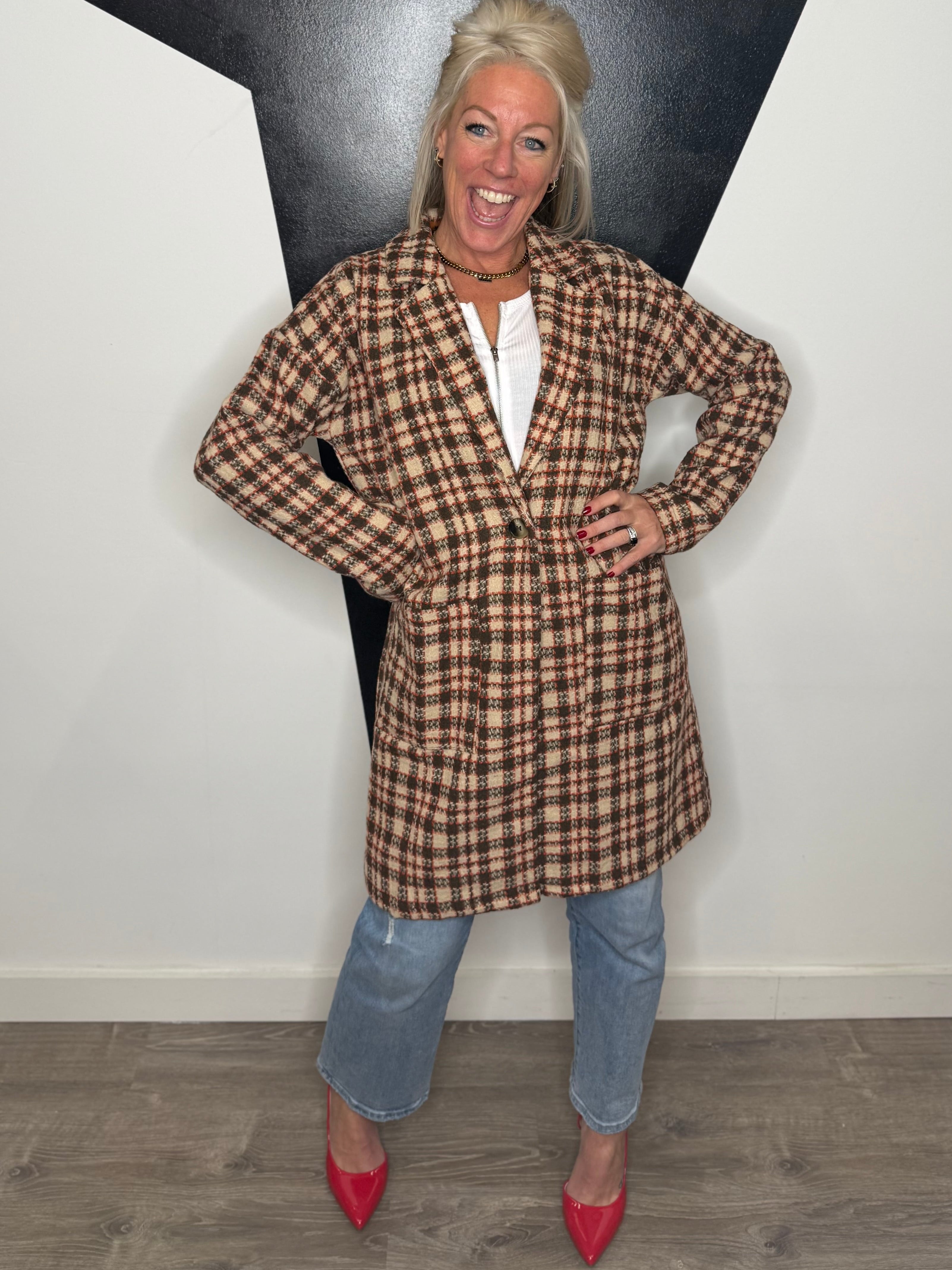 Sylvie Plaid Long Jacket