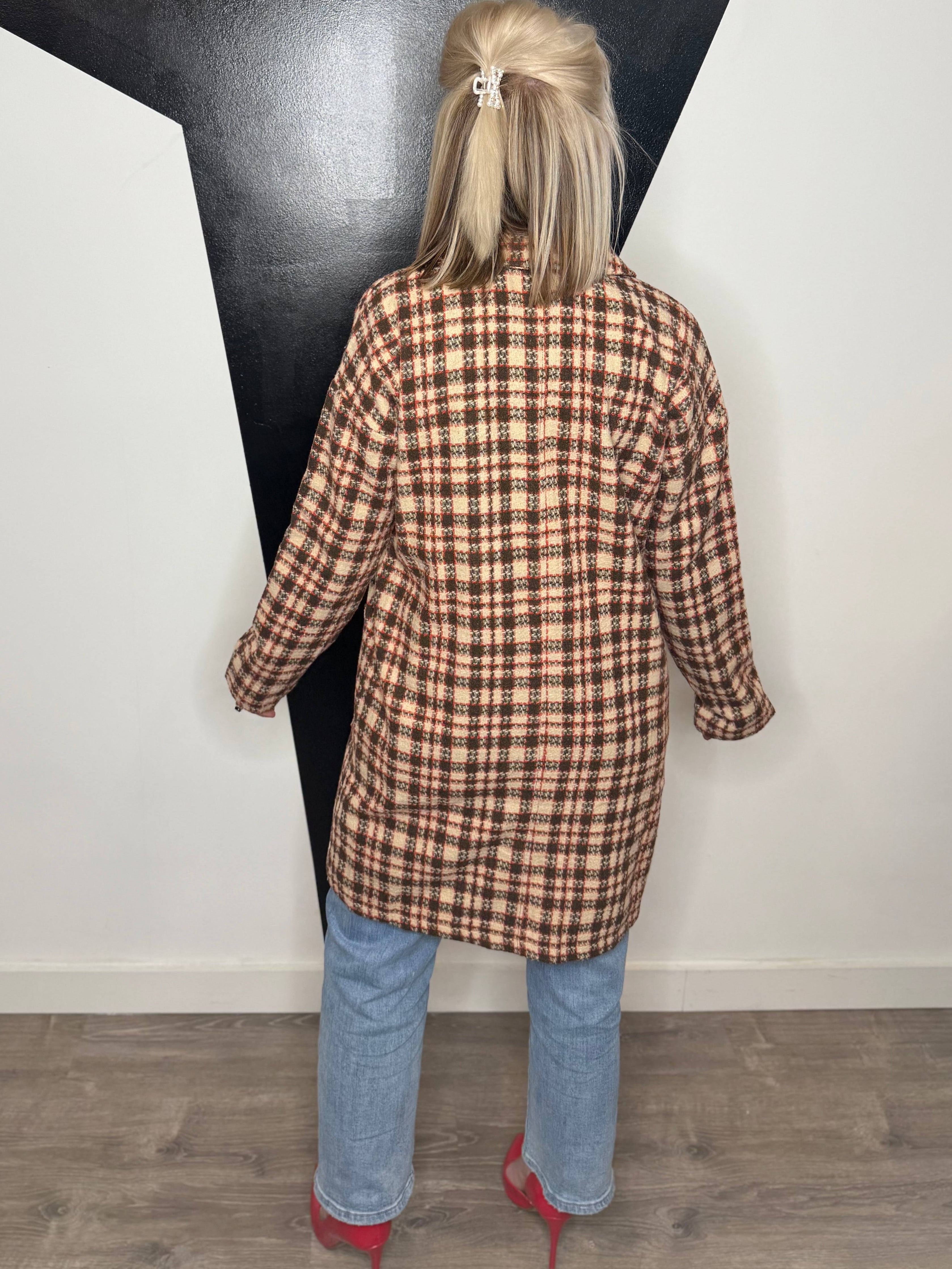 Sylvie Plaid Long Jacket