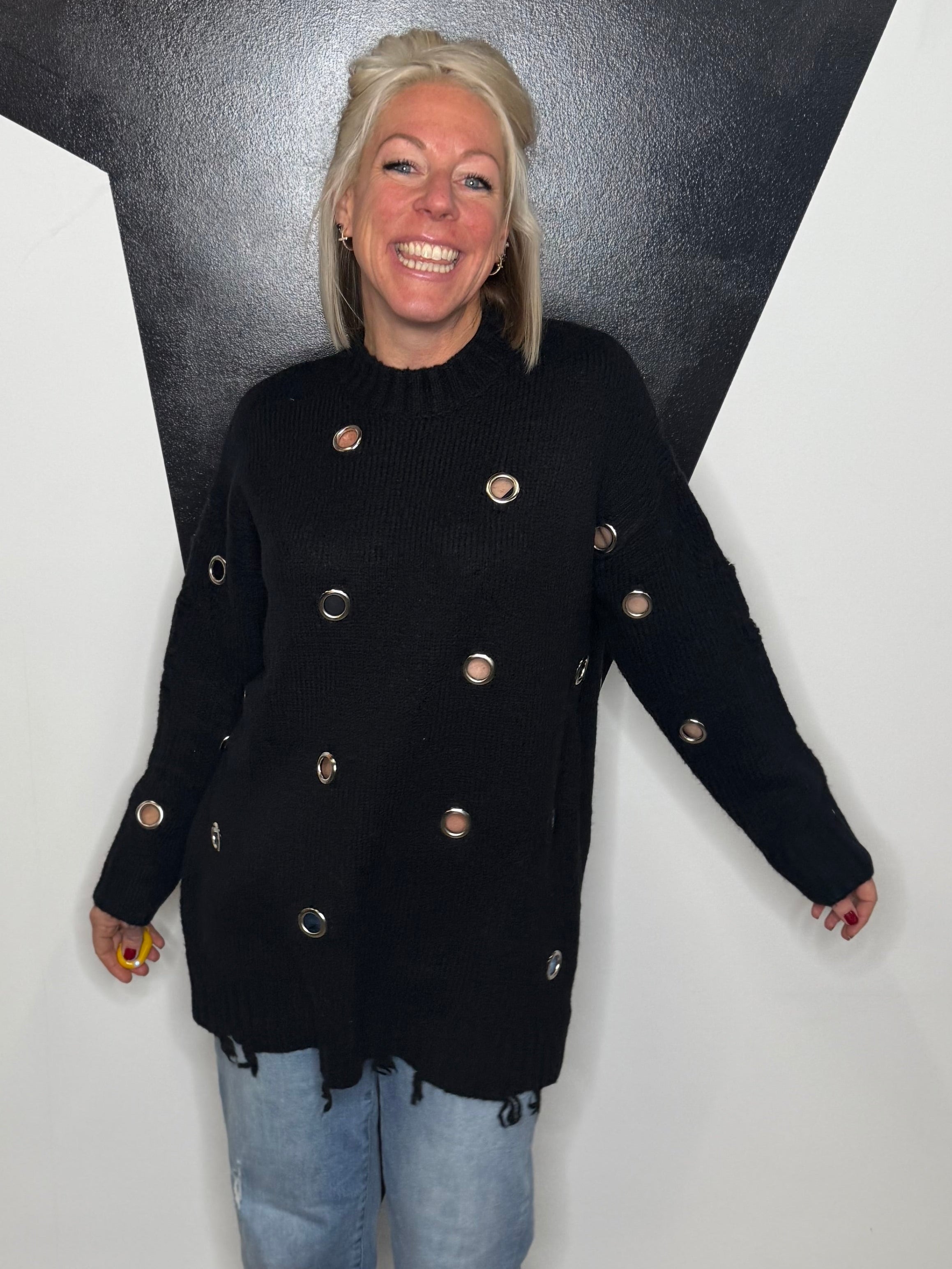 Depp Distressed Tunic Sweater