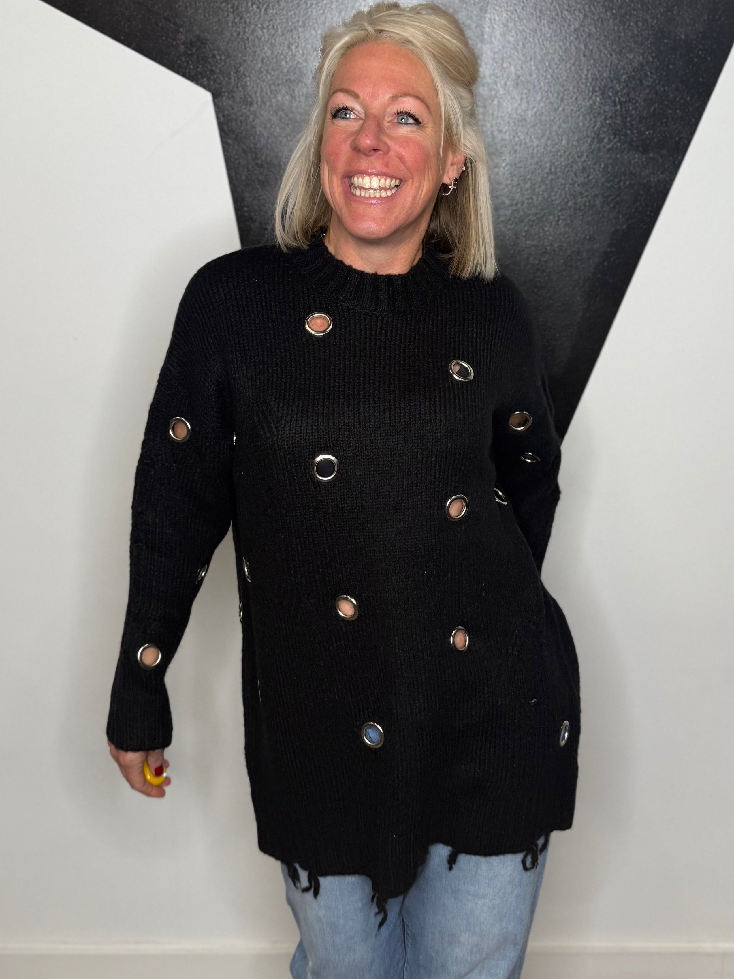 Depp Distressed Tunic Sweater