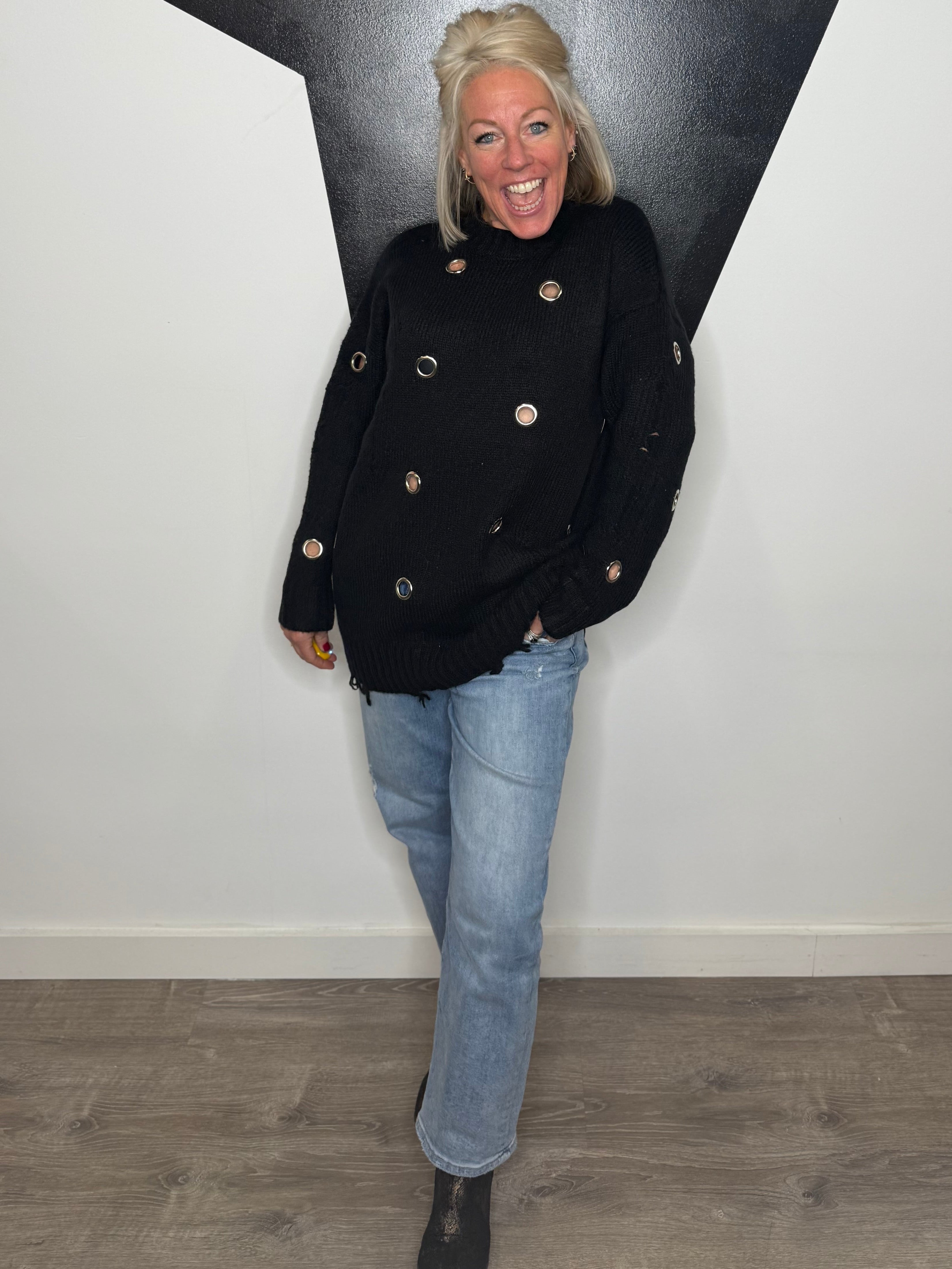 Depp Distressed Tunic Sweater