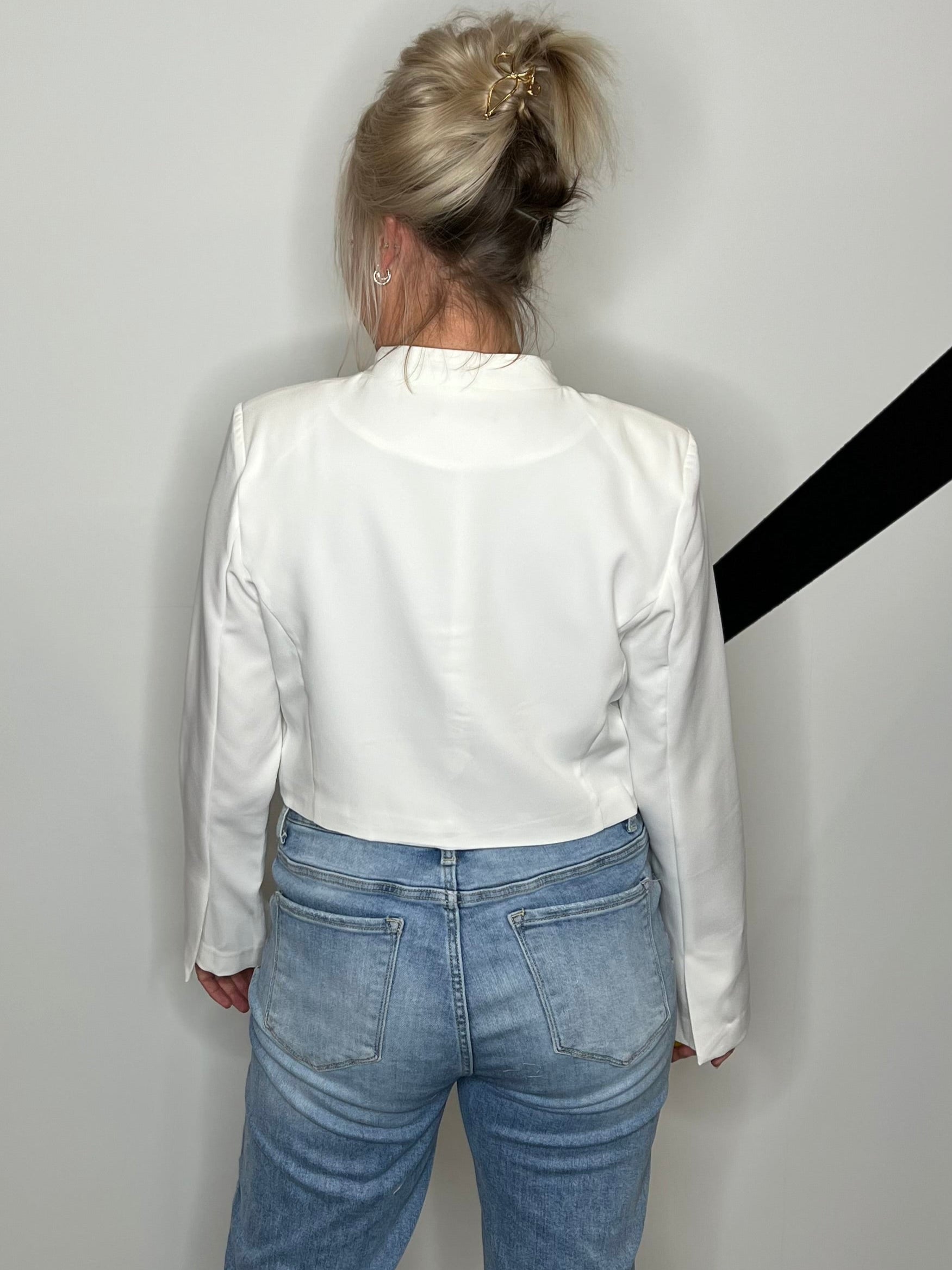 Pristine White Cropped Blazer