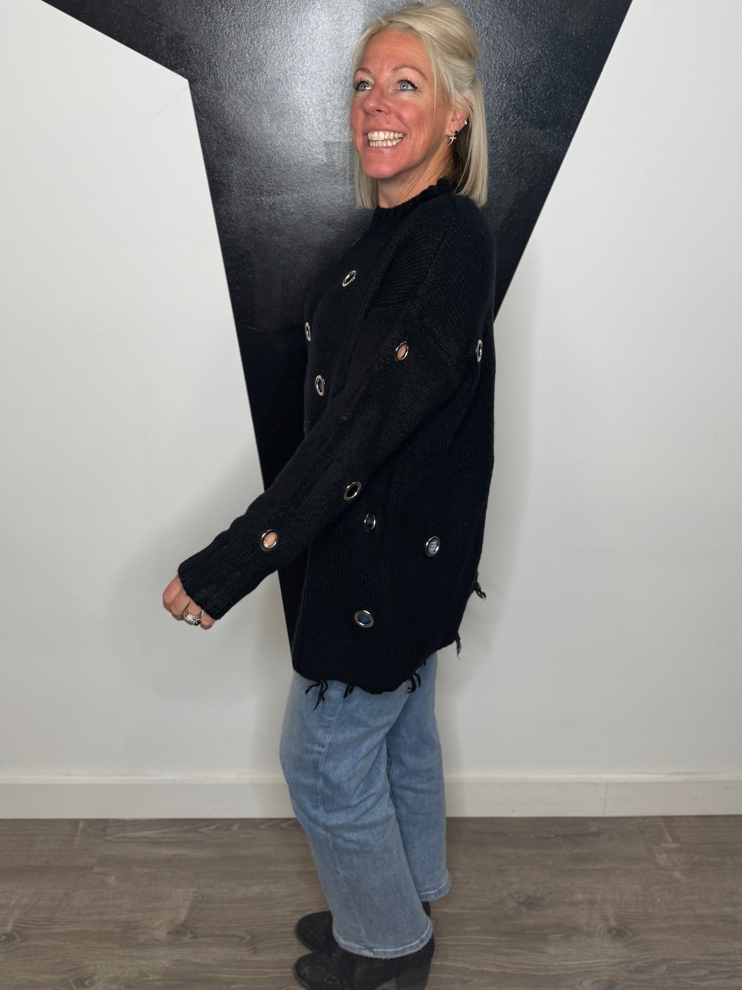 Depp Distressed Tunic Sweater