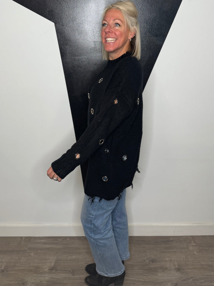 Depp Distressed Tunic Sweater