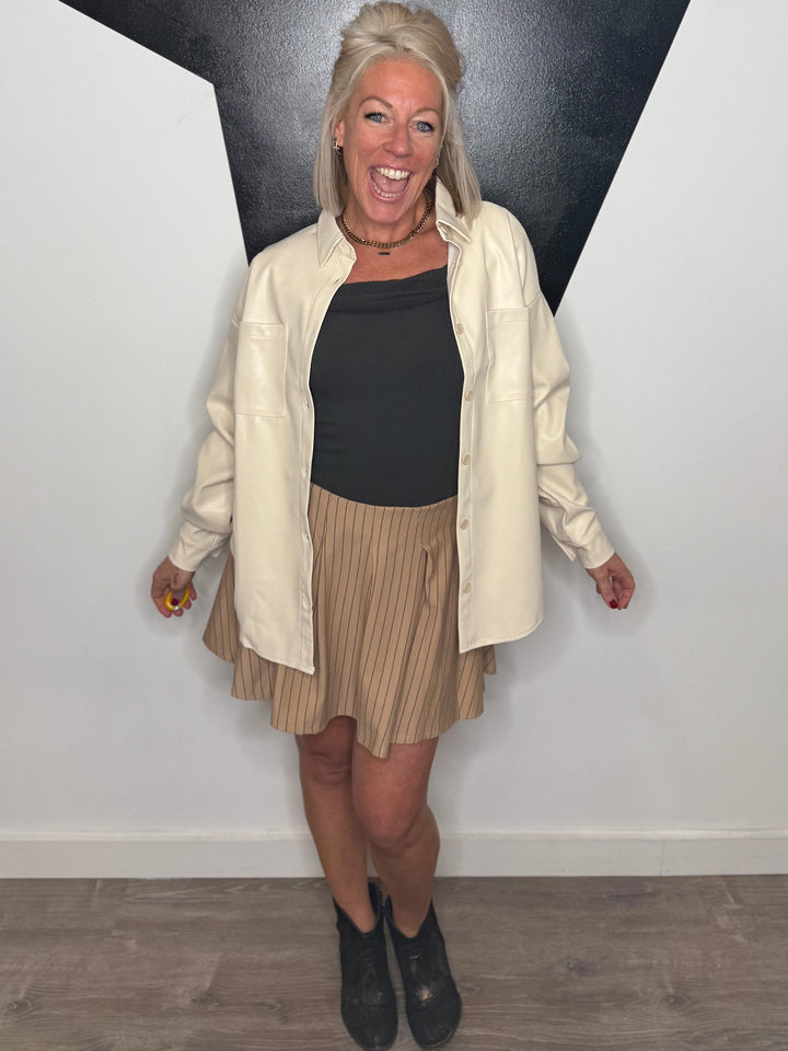 Monroe Faux Leather Shacket