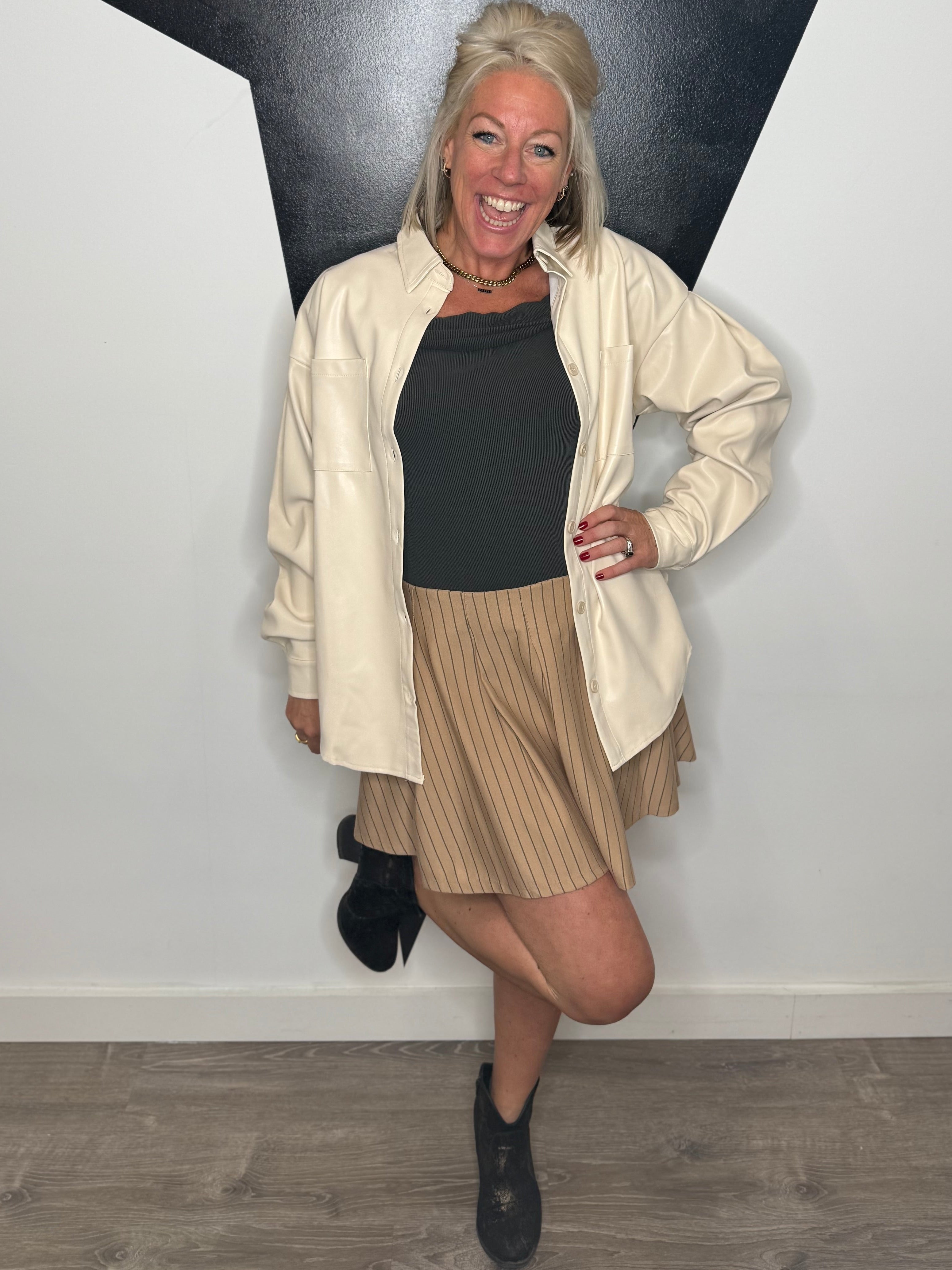 Monroe Faux Leather Shacket