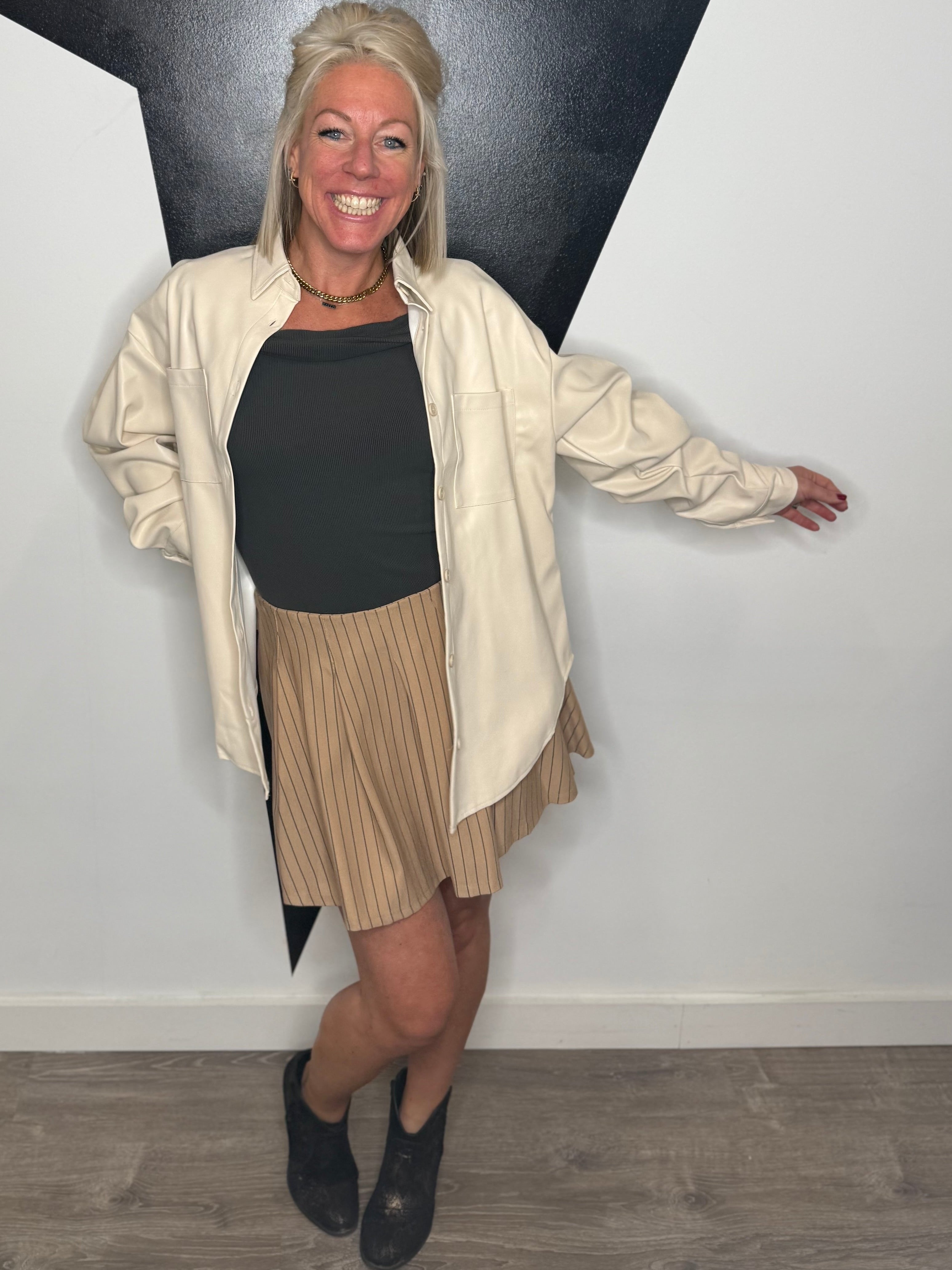 Monroe Faux Leather Shacket