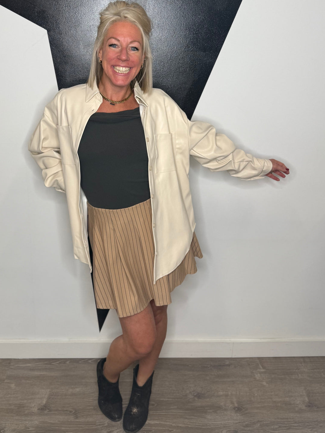 Monroe Faux Leather Shacket